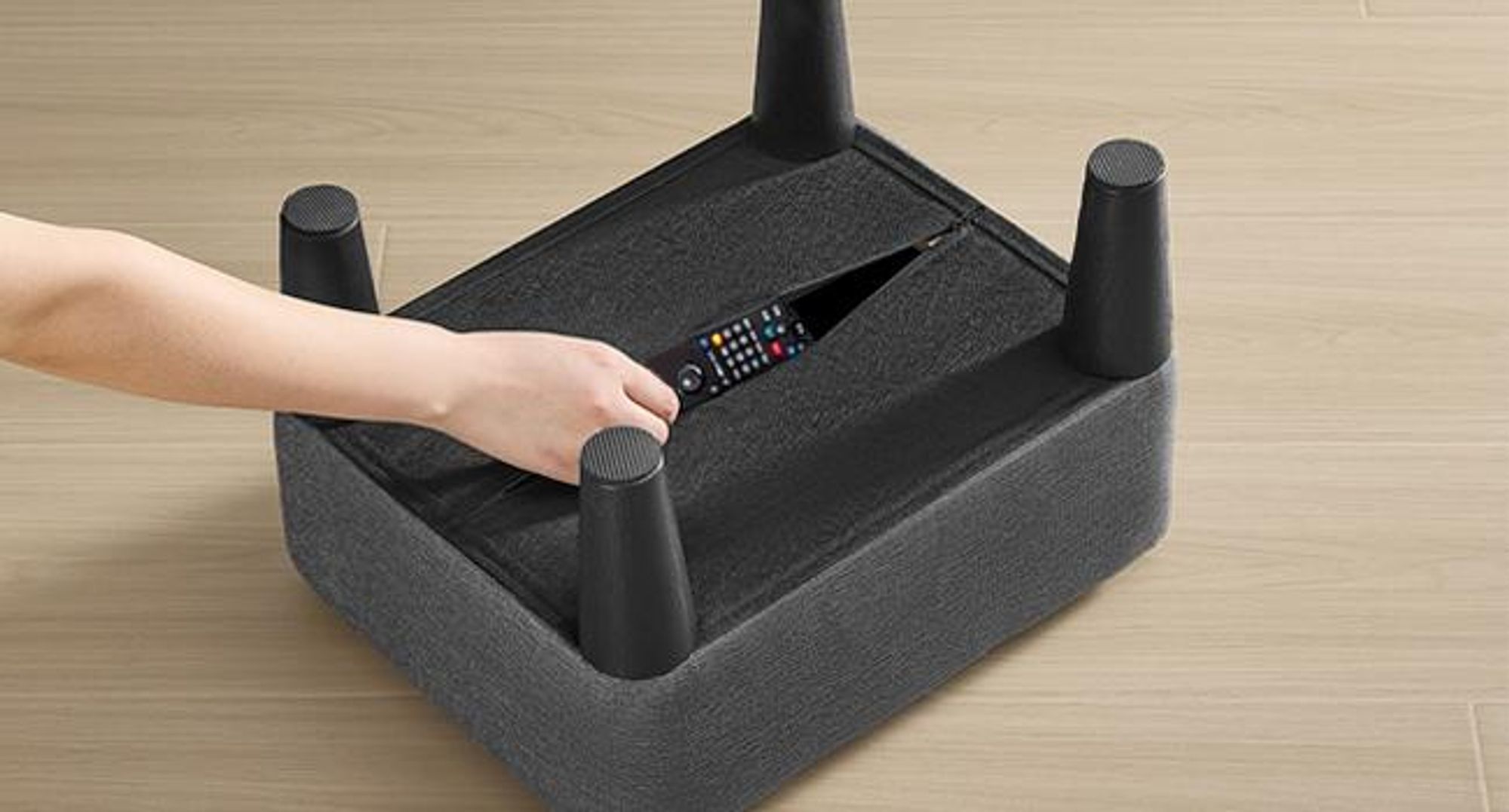 SONGMICS Sitzhocker, Fußhocker, Leinenimitat, Hocker, dicke Polsterung, bis 150 kg belastbar, für Wohnzimmer Schlafzimmer Eingangsbereich