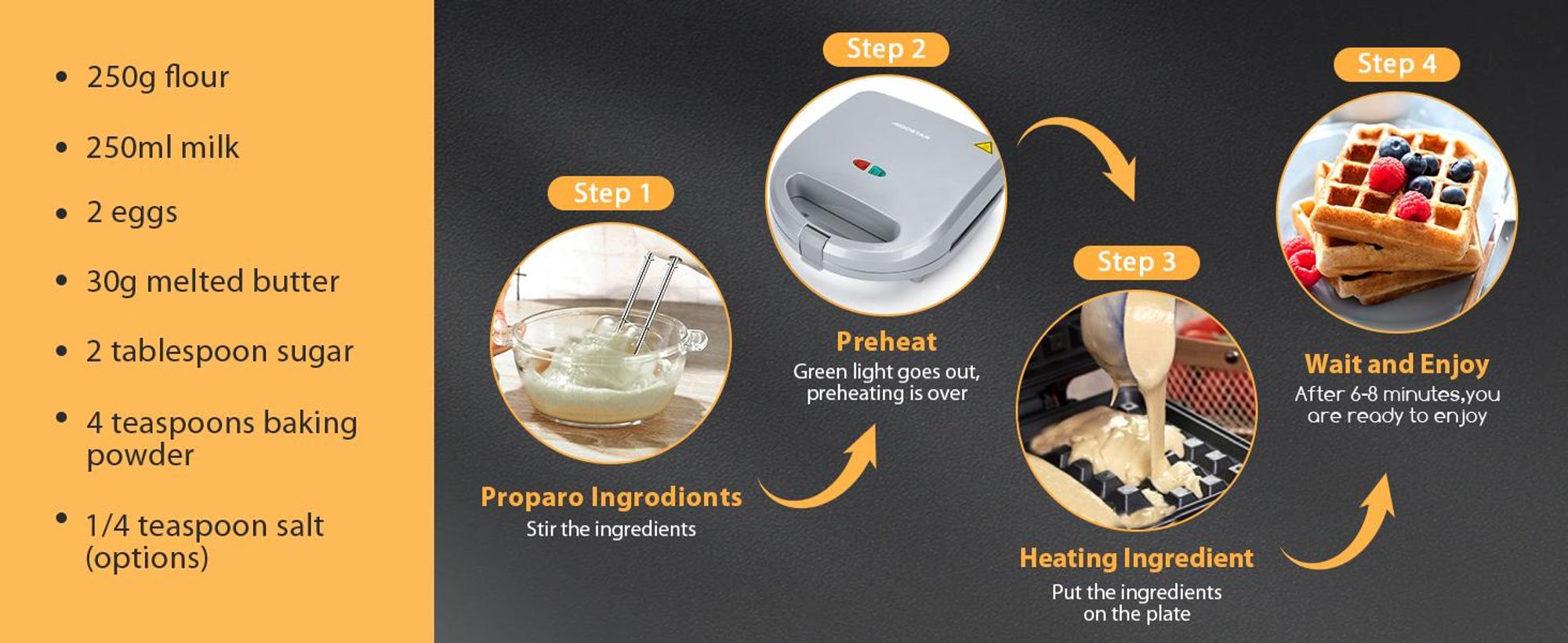Aigostar 3-in-1-Kombi-Waffeleisen 750 W Sandwichmaker, 3 Austauschbare Platten, Beidseitiges Grillen, Antihaftbeschichtet, Automatisches Thermostat