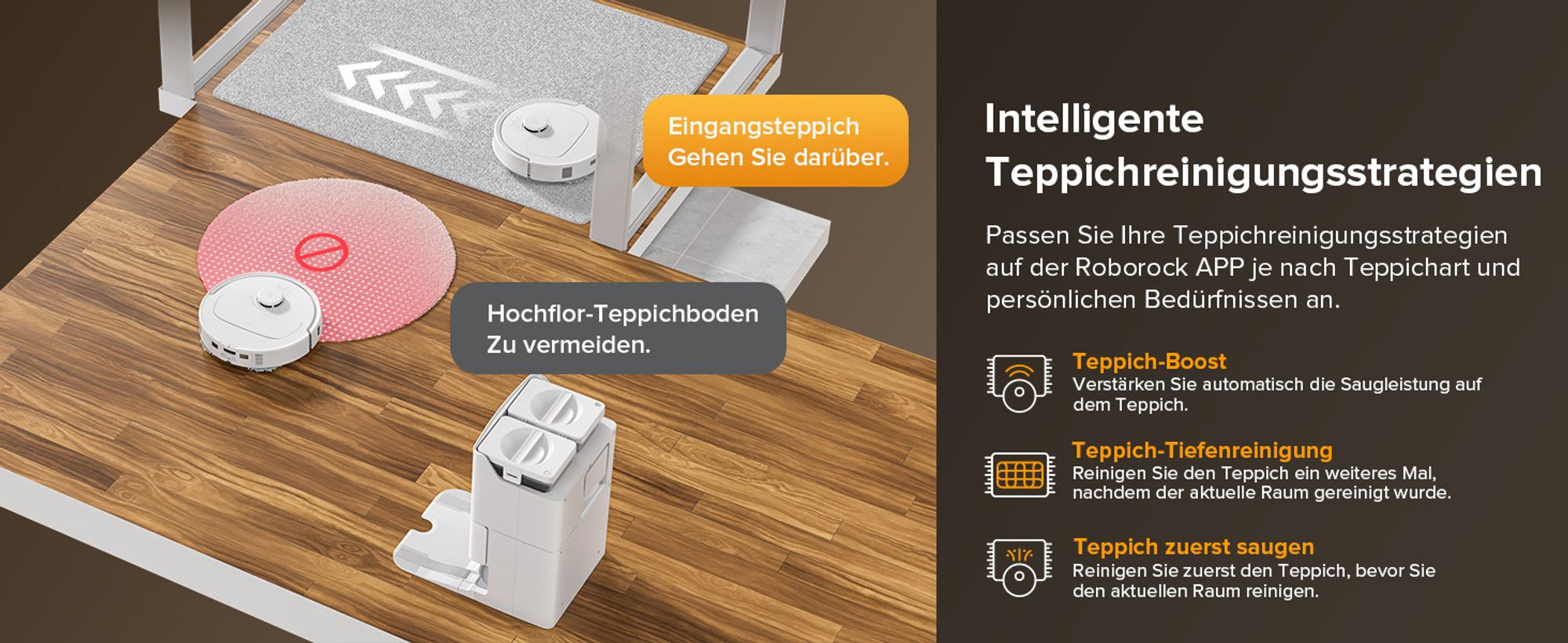 Roborock QV 35S Staubsauger Roboter, 10.000 Pa Saugroboter (Upgrade von Qrevo Plus), Anti-Tangle-Bürsten, Anhebbare Schleudermopps (Weiß)