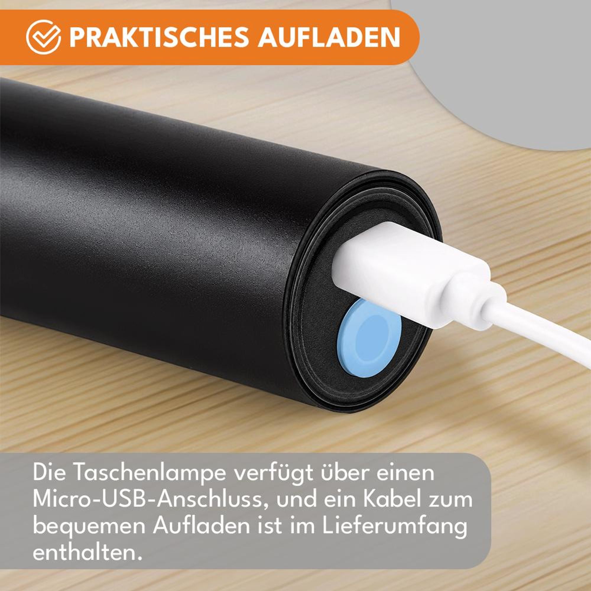 KRUMAD UV Taschenlampe, Schwarzlicht Lampe, Mini UV Lampe, UV LED Stiftlampe, wiederaufladbar, USB, mit Handschlaufe, Schwarz