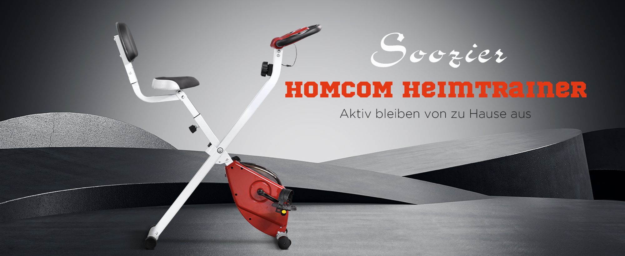 HOMCOM Heimtrainer Fahrradtrainer mit 8 stufig Magnetwiderstand Rot