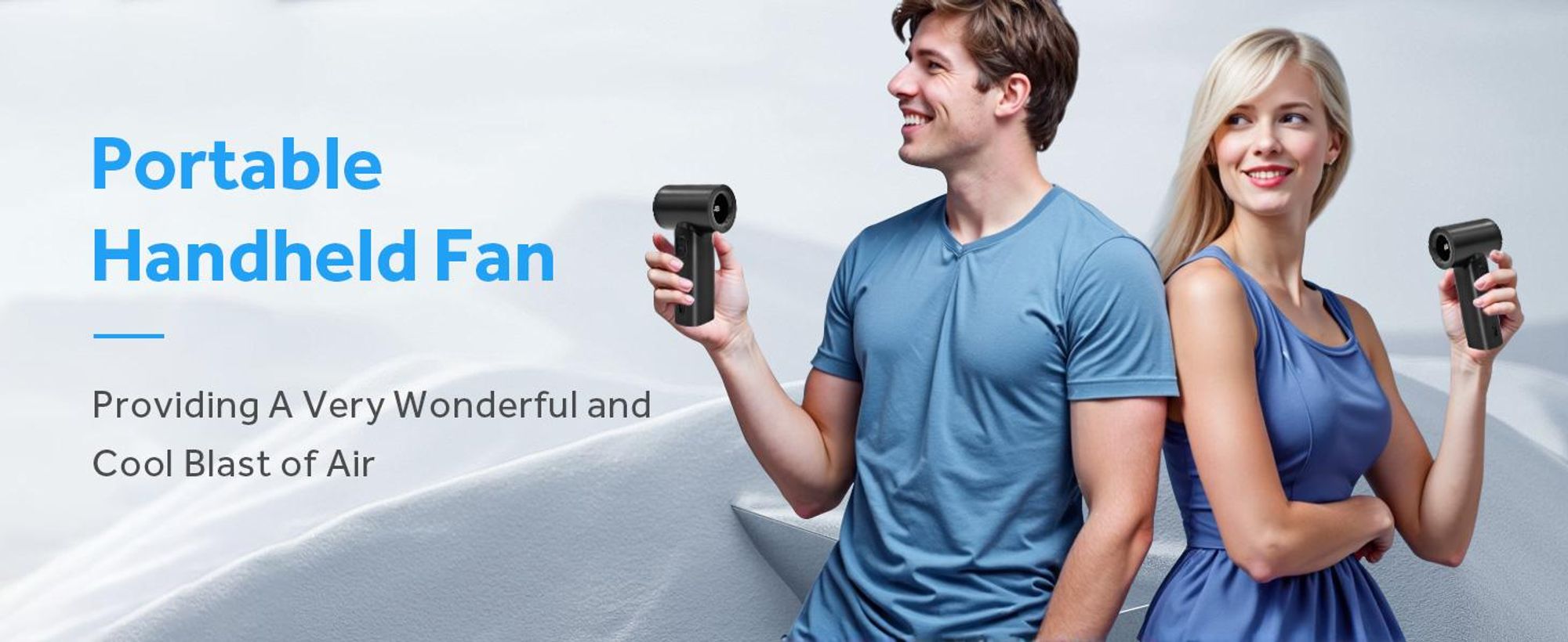 Handventilator Tragbar, USB Mini Ventilator, 17400RPM Hohe Geschwindigkeit Turbo Fan, 5 Geschwindigkeiten, 4500mAh Akku Aufladbar, 15 Stunden Maximale