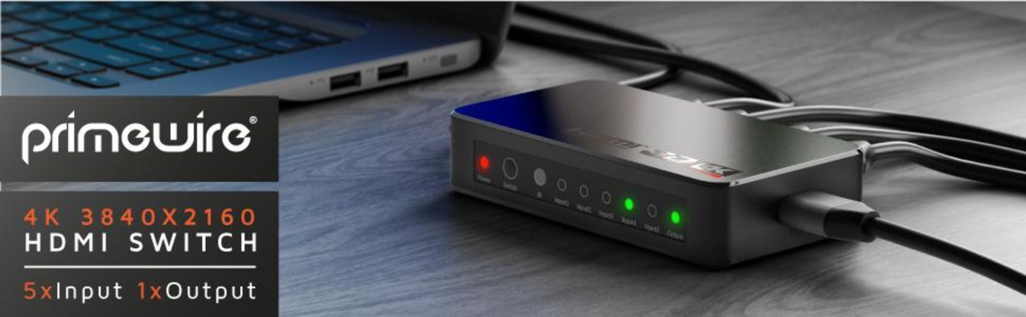 Primewire 4K HDMI Switch 5 Eingänge, Gerät im Einsatz