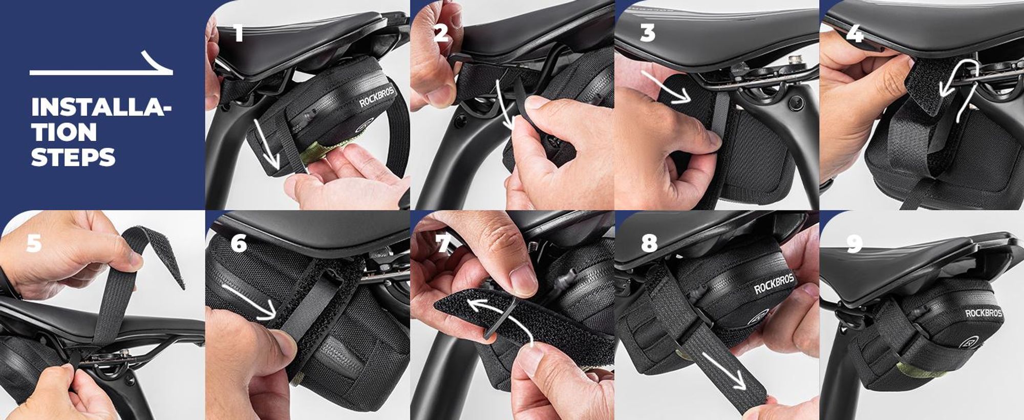 ROCKBROS Fahrrad Satteltasche Mini Tragbare Fahrradtasche für Werkzeug 0,35L Schwarz