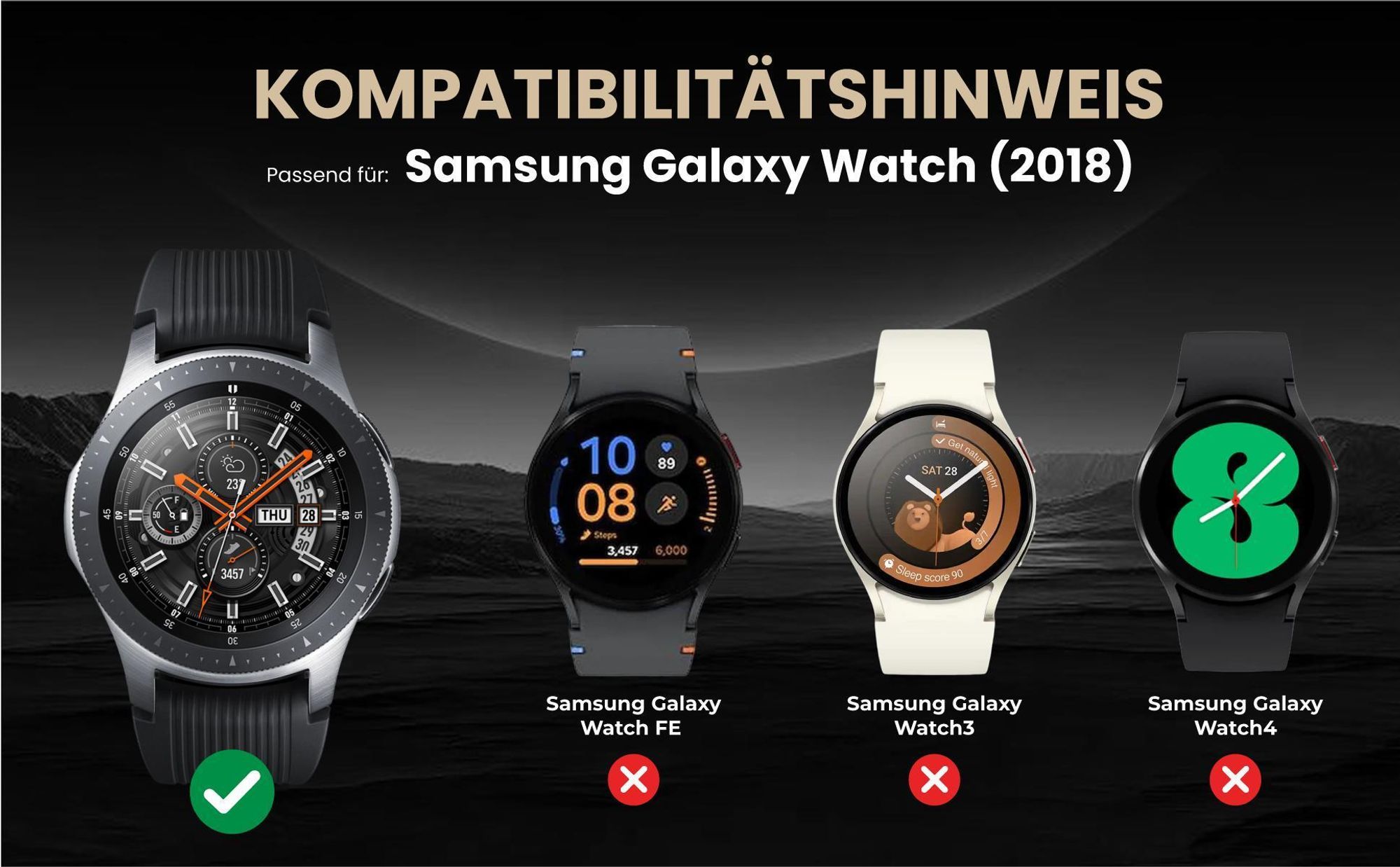 Kompatibilitätshinweise Armband für Samsung Galaxy Watch (2018) 46mm