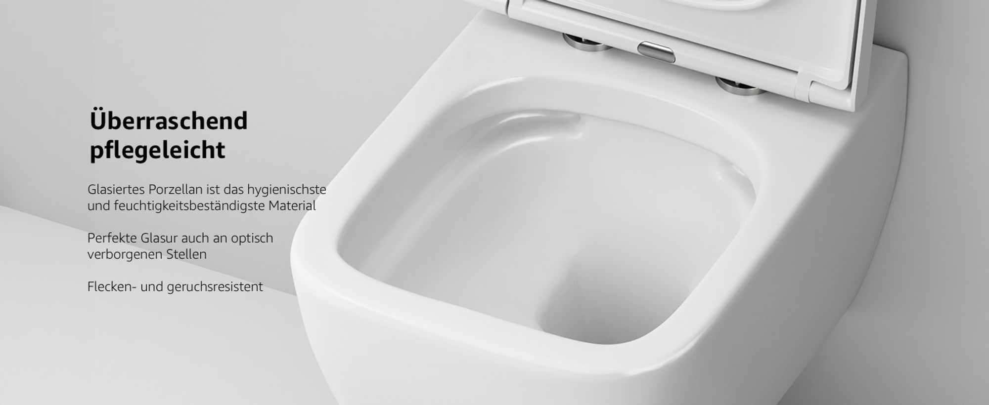 AM.PM Hänge-WC Wand Toilette Spülrandlose Toilette Wand-WC inkl.abnehmbaren WC-Sitz mit Softclose-Absenkautomatik Wand WC Spülrandlos, Weiss