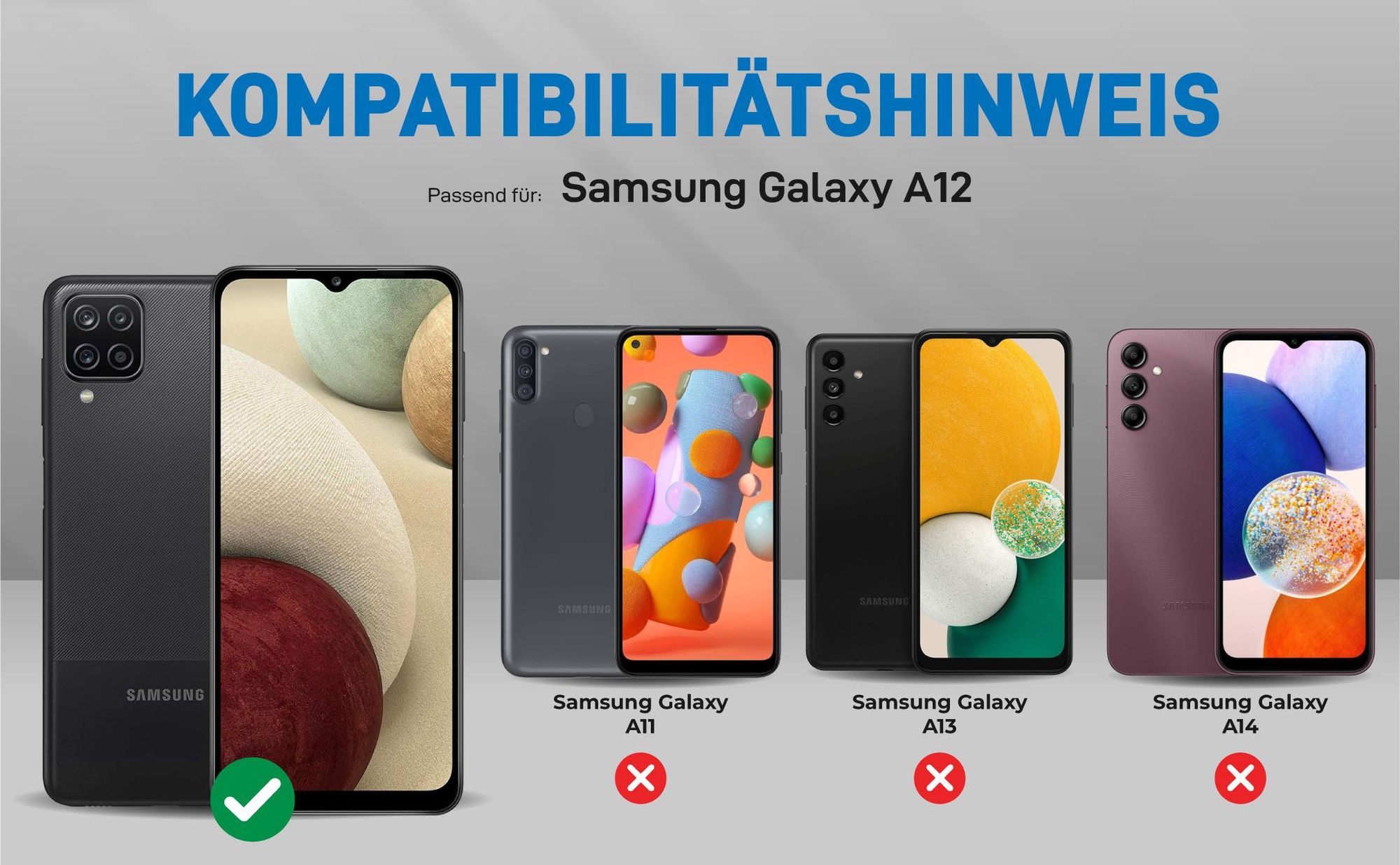 Kompatibilitätshinweise Hülle für Samsung Galaxy A12