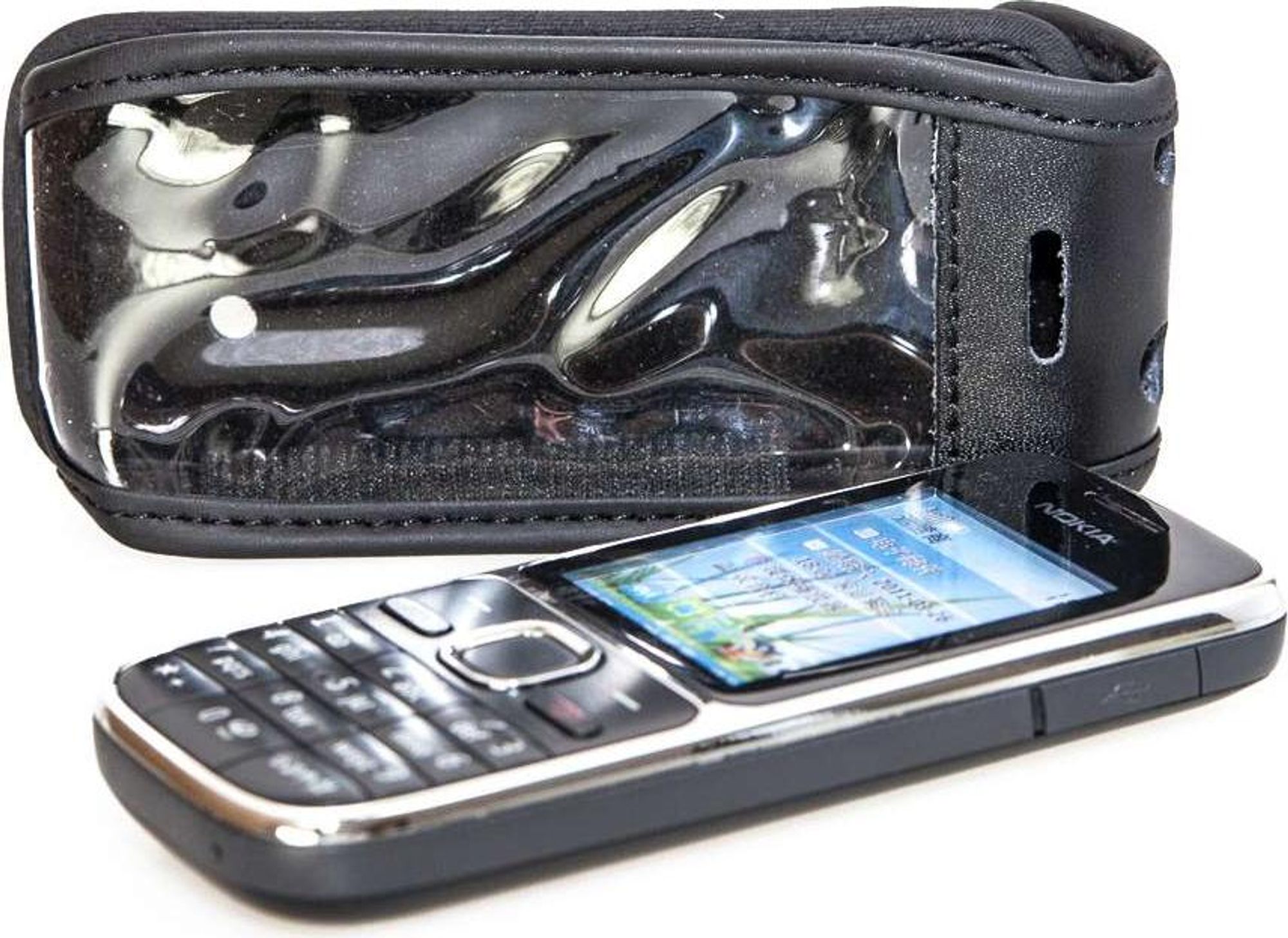 caseroxx Ledertasche mit Gürtelclip kompatibel mit Nokia C2-01 aus Echtleder, Tasche mit Gürtelclip und Sichtfenster  Bild 1