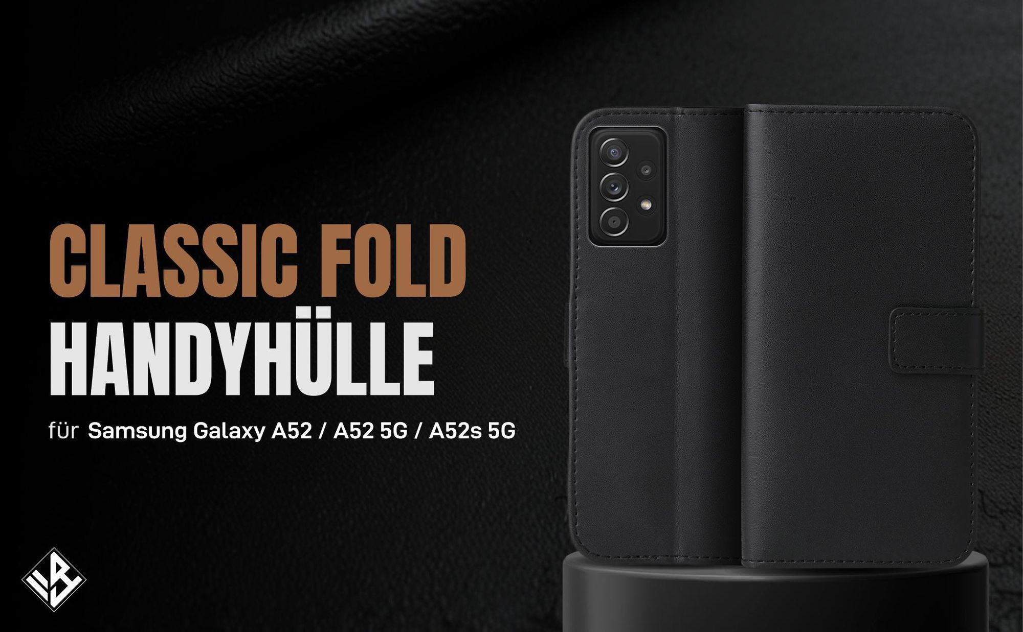 Schwarze Klapphülle für Samsung Galaxy A52 / 52 5G / 52s 5G mit Wallet-Funktion