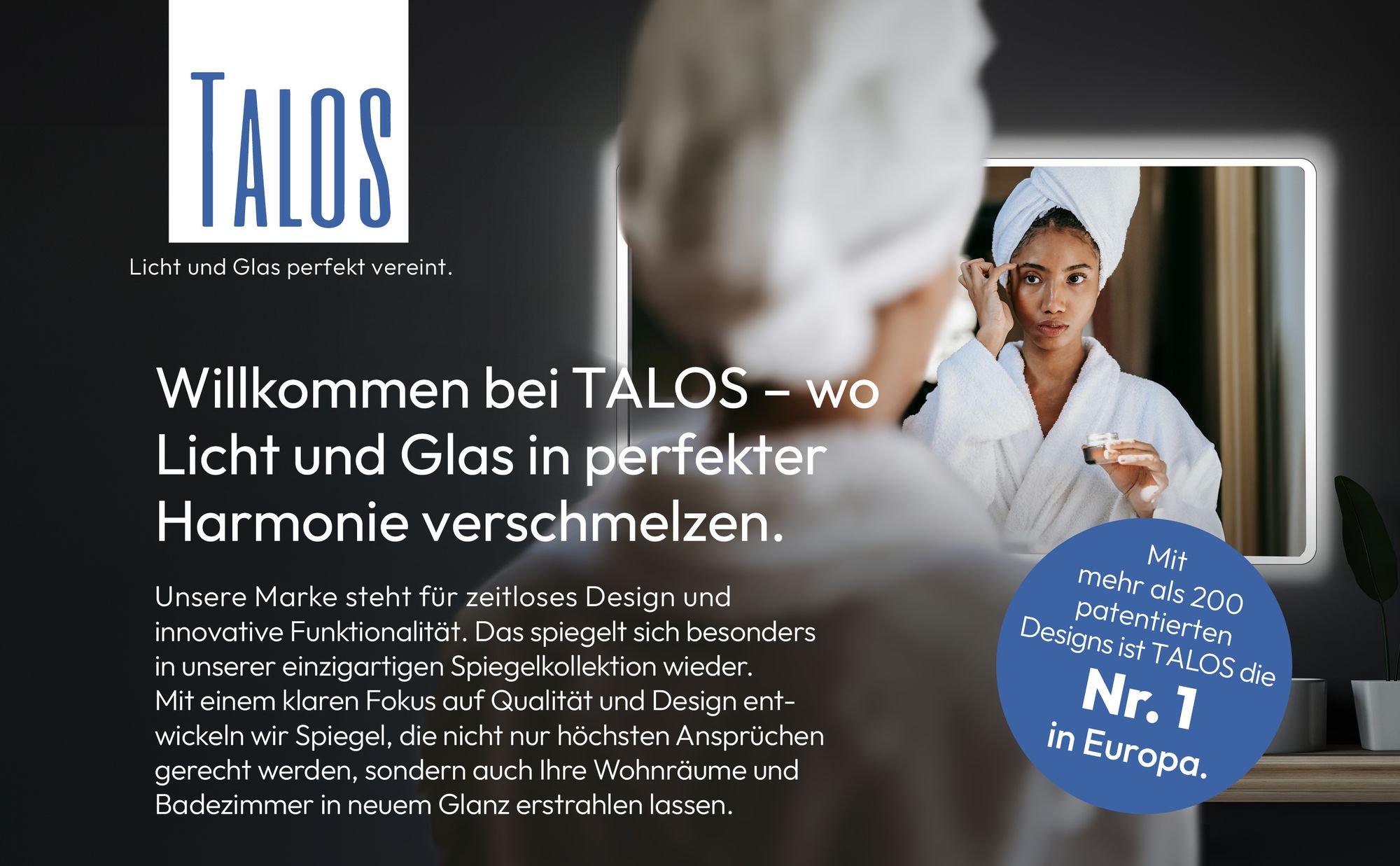 Badspiegel mit Beleuchtung 80x60 cm TALOS Moon LED Spiegel Neutralweiß, Wandspiegel mit Aluminiumrahmen, Pilkington Glas, feuchtraumgeeignet
