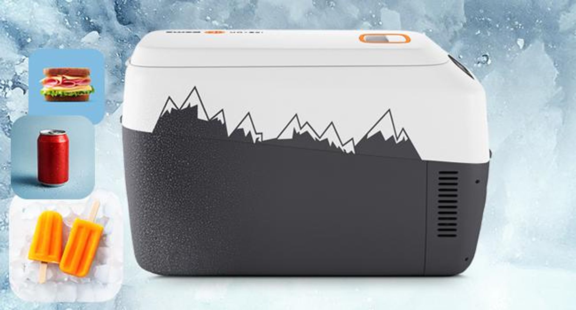 PEME Ice-on 30L Elektrische Kühlbox Auto 12V 230V - Autokühlschrank Camping Kühlbox mit Strom Kühl- & Heizfunktion USB Leise Mobiler Kühlschrank