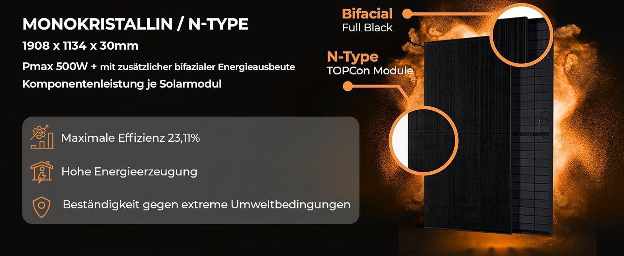 SUNNIVA® 4000W Balkonkraftwerk mit 8,96 kWh Speicher MARSTEK 4x B2500-D, 8x 500W BIFAZIAL FULLBLACK komplett Steckdose, PV Solaranlage + Solarspeicher