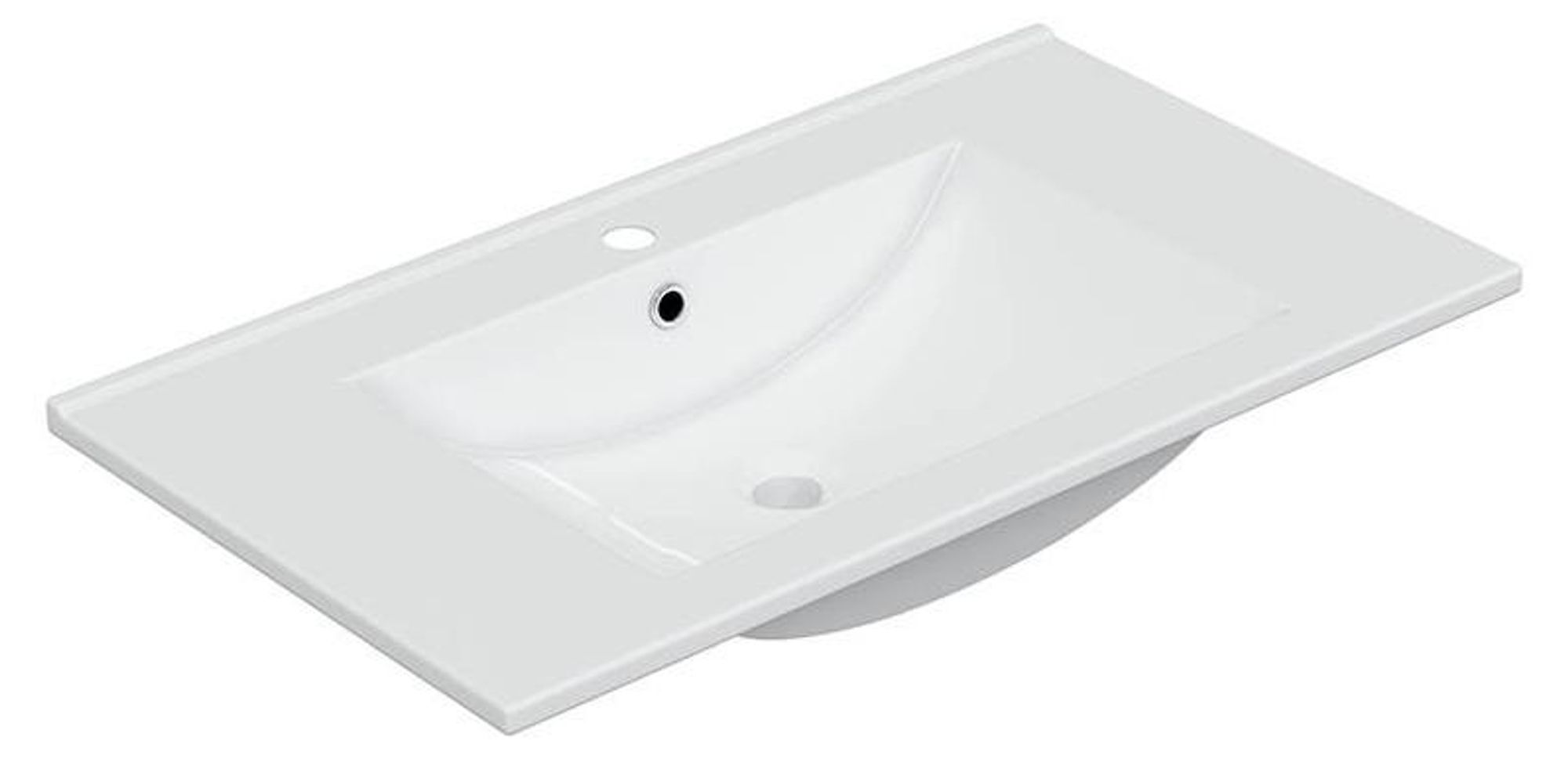 Keramik 80 Waschbecken – modernes Waschbecken mit großzügigen Maßen und integriertem Überlauf