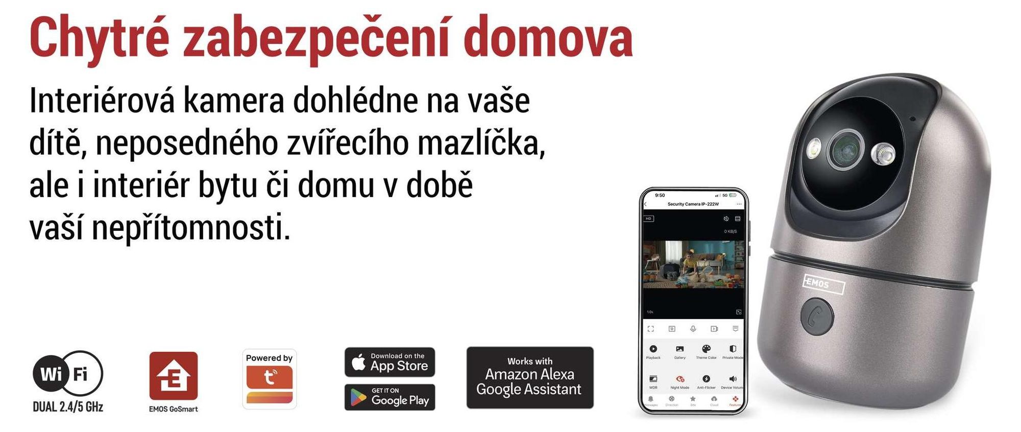 EMOS Digitální teploměr a vlhkoměr s bezdrátovým čidlem, dosah 100 m, zobrazení trendů a komfortu, datum, čas, budík, bílý, E0558W