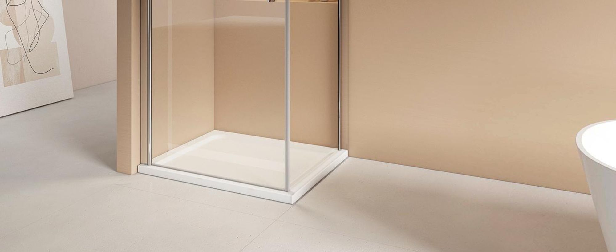 EMKE Duschkabine 90x90cm Höhe: 195cm Eckdusche Drehtür mit Seitenwand, 6mm ESG Sicherheitsglas, Hebe-Senk-Funktion, Nano-Beschichtung, Chrom-Optik