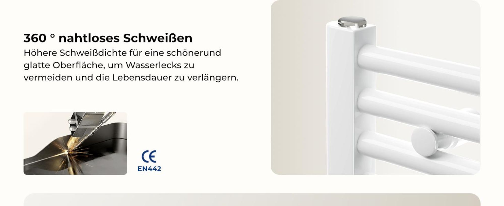 Heilmetz Heizkörper Elektrisches Badheizkörper Handtuchtrockner 140x40cm Weiß Handtuchwärmer Wandmontage Edelstahl