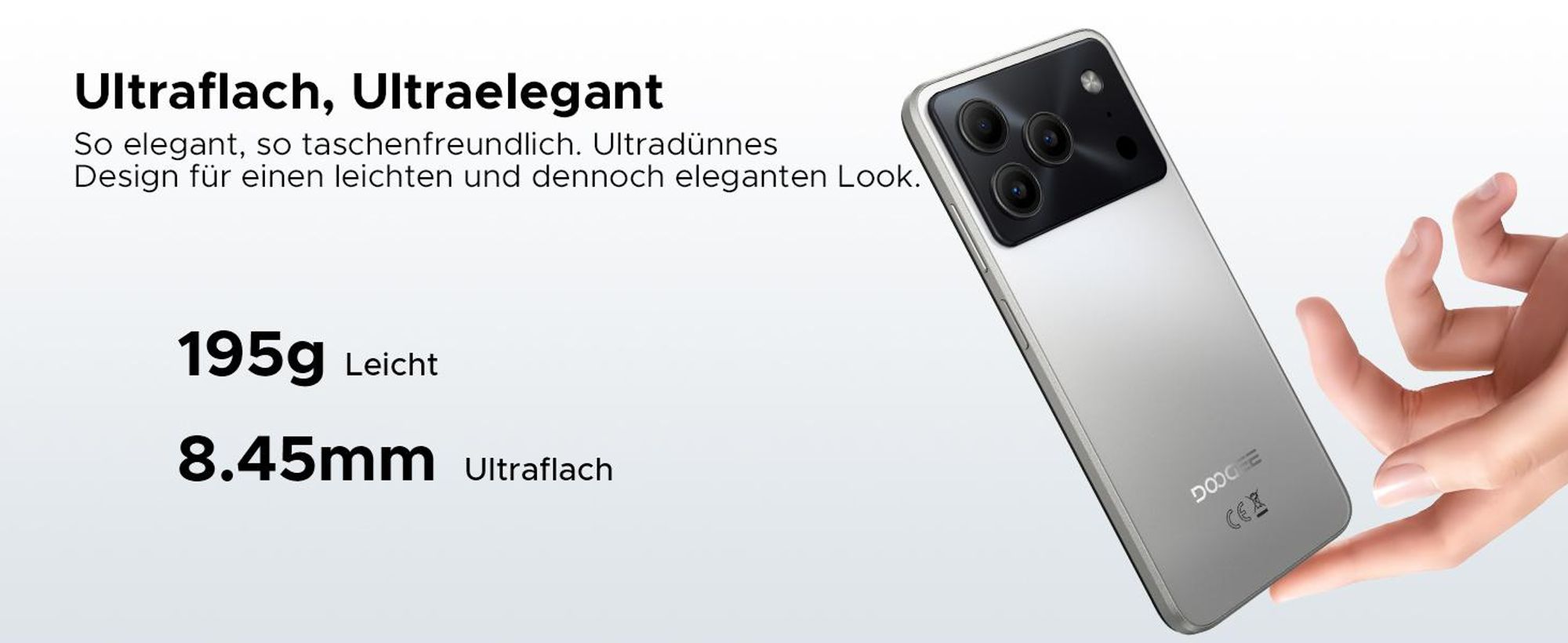 DOOGEE Note 56 Smartphone Handy, Android 16, 6,56" 90Hz HD+, 6150mAh Akku, 24GB RAM+64GB ROM, 4G Dual-SIM, 8MP, Gesichtserkennung, OTG, ohne Vertrag