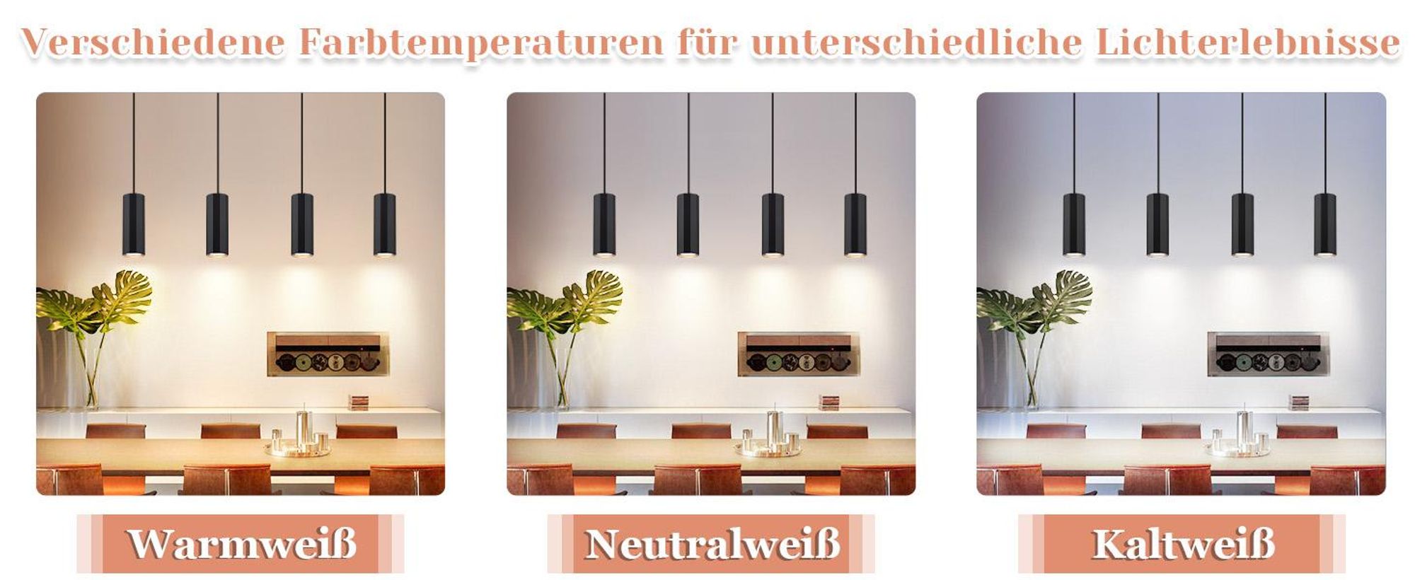 ZMH Hängelampe Esstisch Esszimmerlampe 4 Flammig Pendelleuchte Schwarz Metall Pendellampe GU10 Modern Hängeleuchte für Wohnzimmer Küche Schlafzimmer