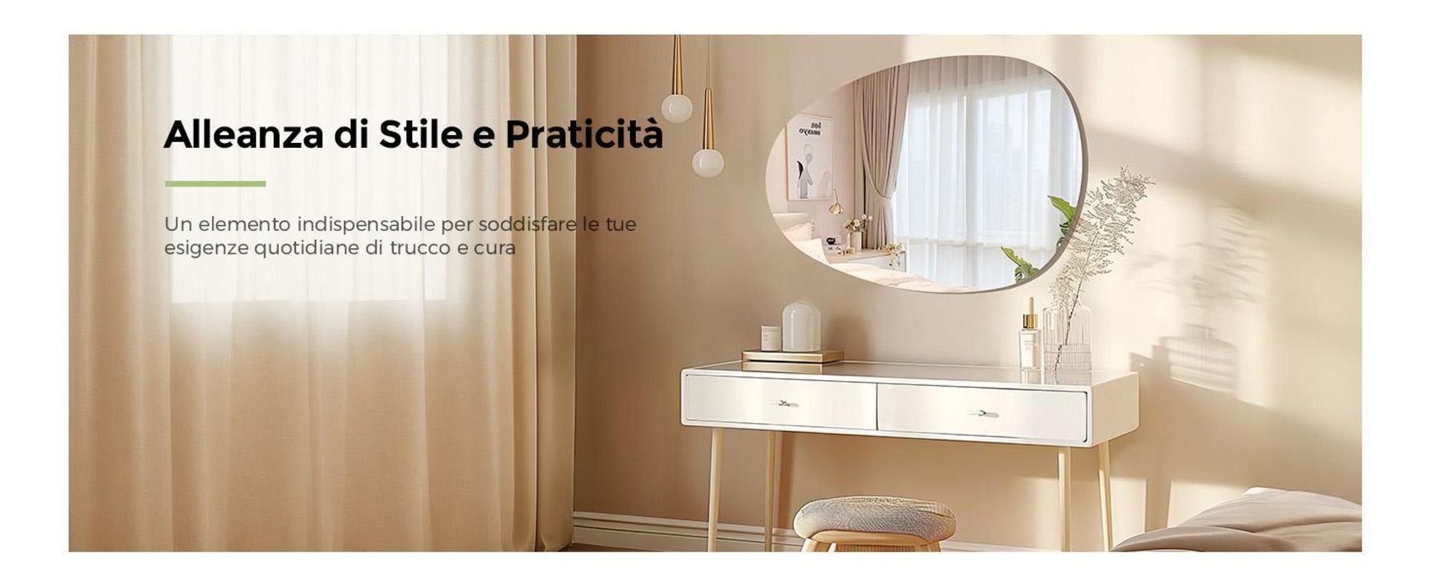 S'AFIELINA specchio da parete asimmetrico 85×50 cm senza cornice specchio da soffitto specchio da bagno per soggiorno, bagno e camera da letto