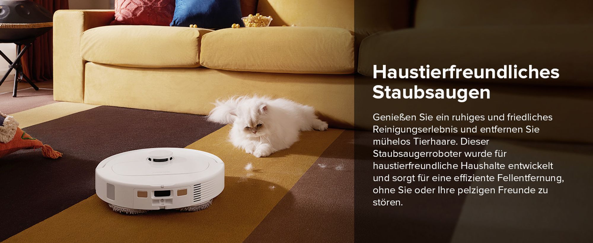 Roborock QV 35S Staubsauger Roboter, 10.000 Pa Saugroboter (Upgrade von Qrevo Plus), Anti-Tangle-Bürsten, Anhebbare Schleudermopps (Weiß)