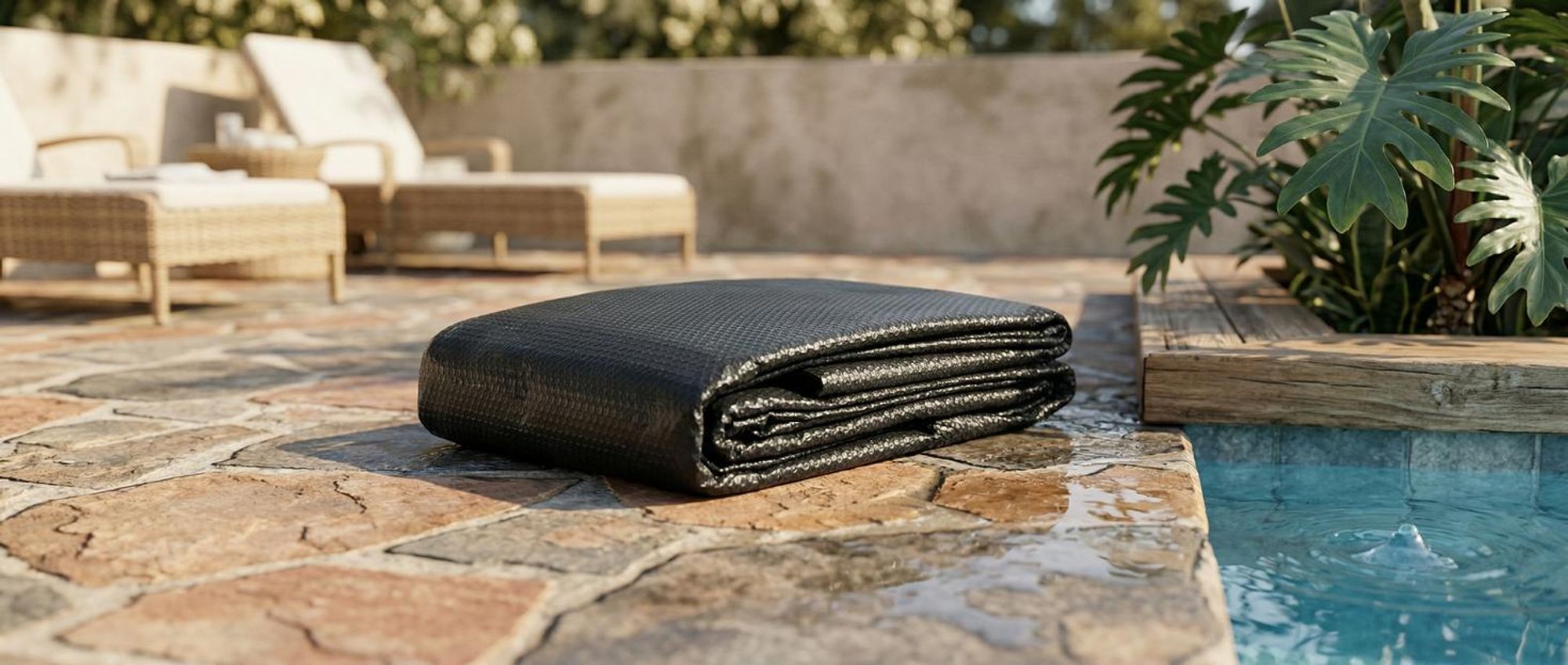 tectake® Pool-Solarfolie rechteckig und selbstschwimmend 366 x 732 cm