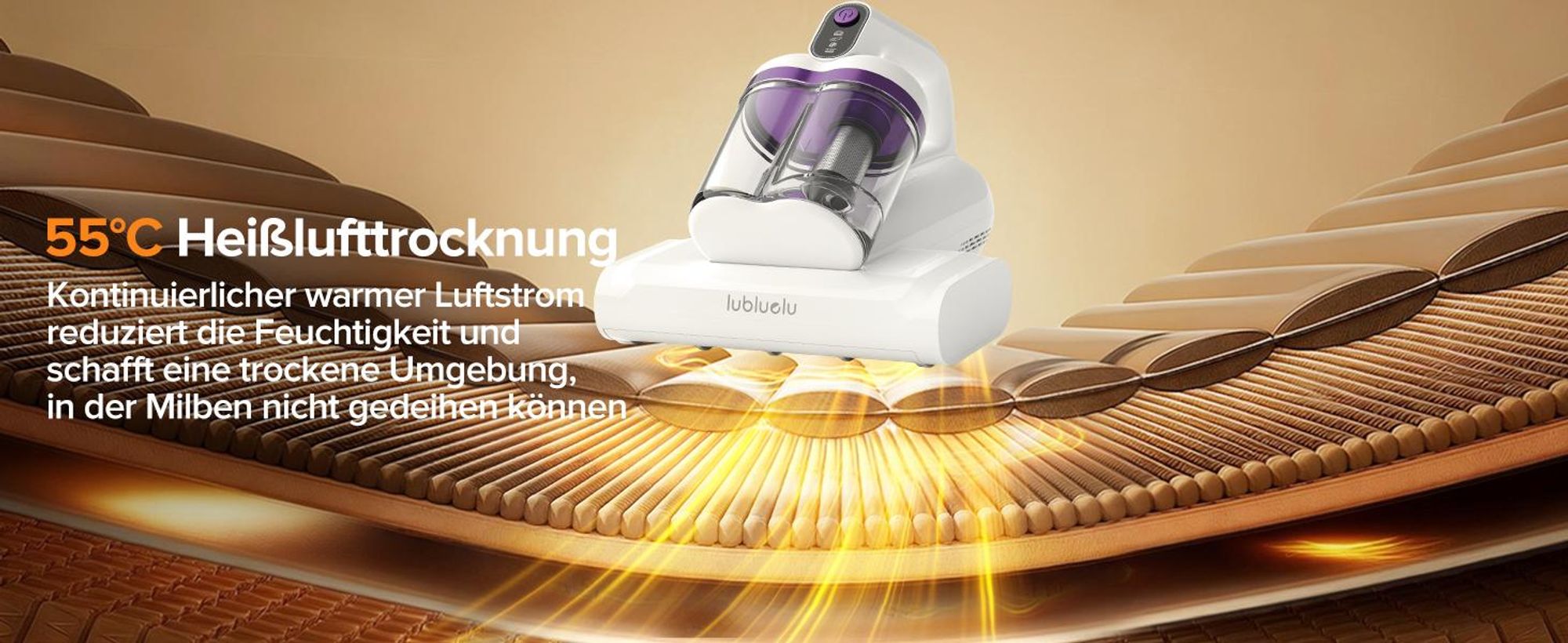 Lubluelu Milbensauger 3in1 für Matratzen, 18KPa Starke Saugleistung, Matratzenreiniger gegen Milben, Staub und Allergene, Handstaubsauger für Bett