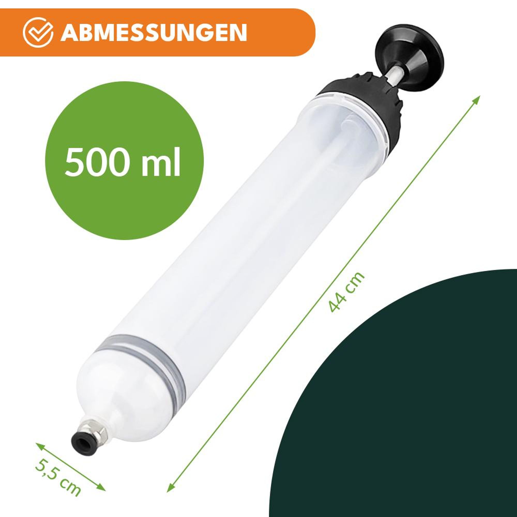 KRUMAD Ölspritze 500 ml Hand, Öl Absaugspritze mit Schlauch, Manuelle Dosierspritze zum Öl absaugen und Getriebeöl füllen