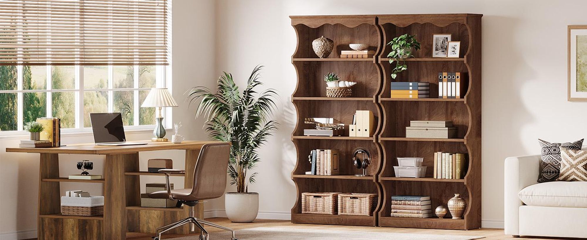 Tribesigns Bücherregal mit 6 Ebenen, 180 cm hoch, Standregal mit Aufbewahrungsregalen, Ausstellungsregal, offenes Büroregal, Wohnzimmer, Schlafzimmer