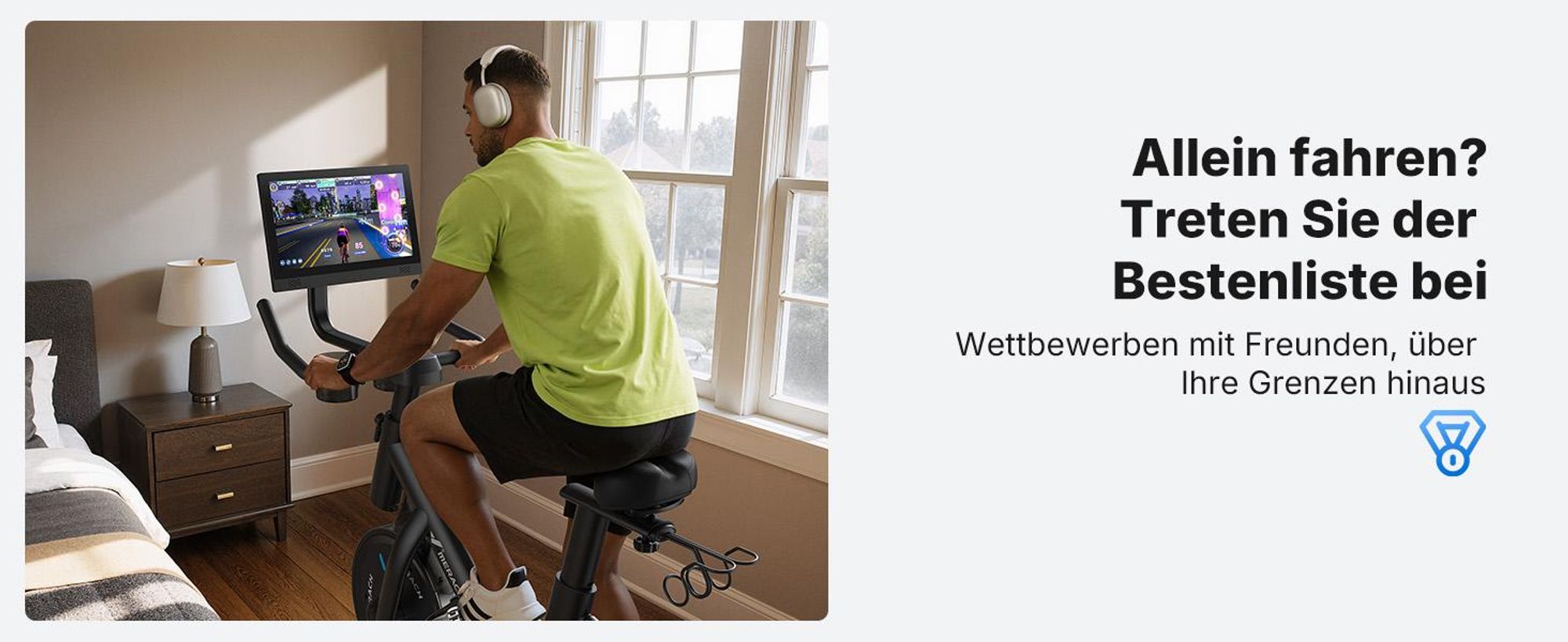 Heimtrainer Fahhrad für Zuhause, leises Fitnessbike mit HD-Screen, Magnetischer Widerstand, 8 Widerstandsstufen, bis 136 KG belastbar