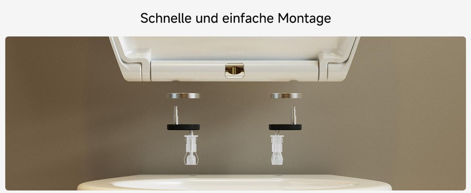 Toilettendeckel O Form WC-Sitze, Schwerer Toilettensitz mit Absenkautomatik Weiß, Klobrille abnehmbar, einfache Montage, Vollummantelt, Duroplast