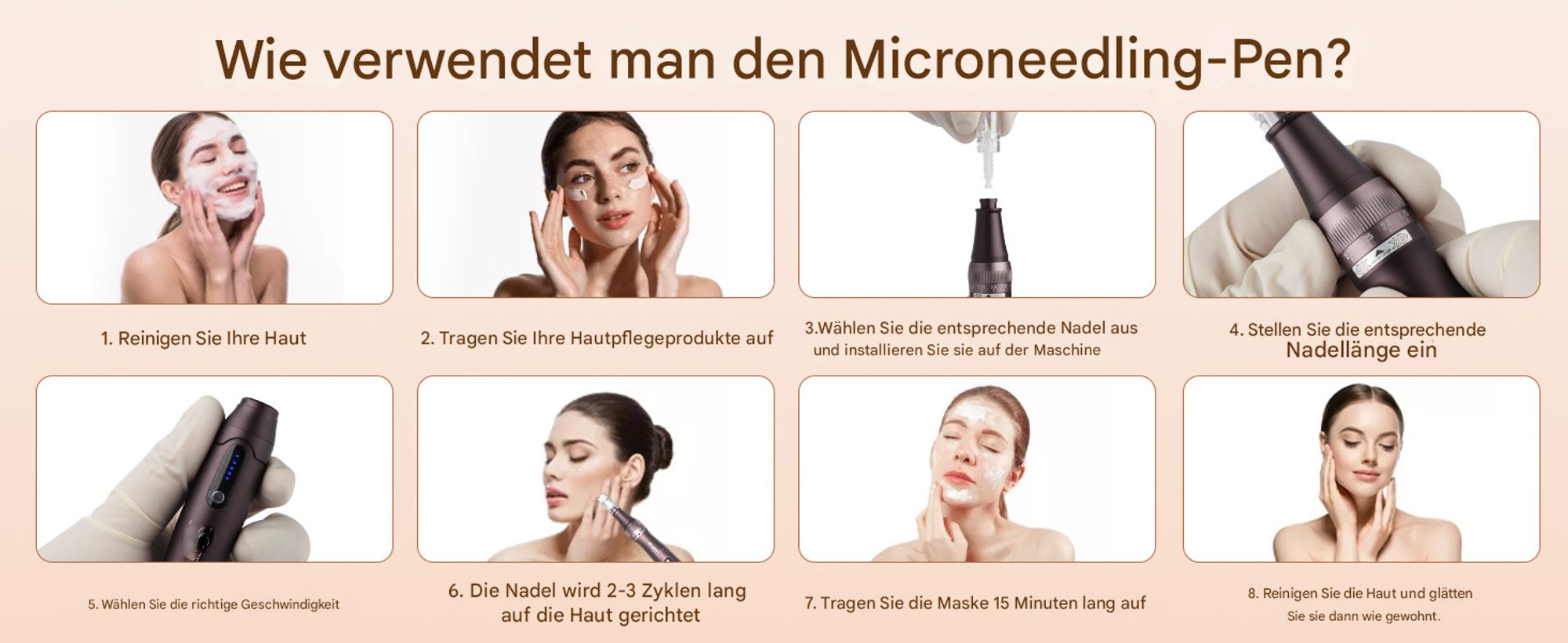 Home Gesichtsbehaarung Bart Microneedling Microneedling Hautpflege-Tool-Kit für Männer und Frauen