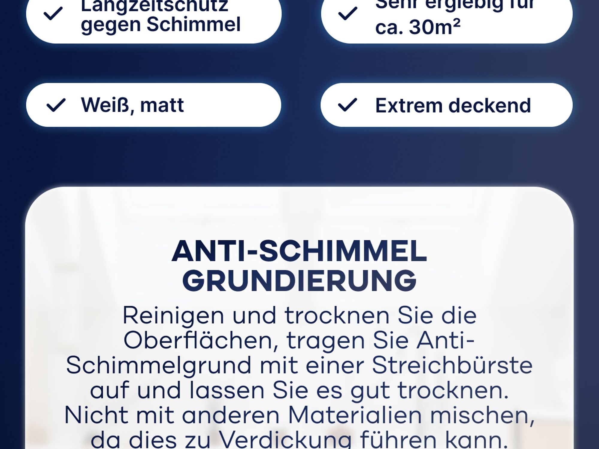 Plid Anti Schimmel Renovierfarbe Weiß 2,5L - für ca. 15m² - [DAUERHAFTER SCHIMMELSCHUTZ] Antischimmelfarbe für alle Wände - Feuchträume, Bad, Küche