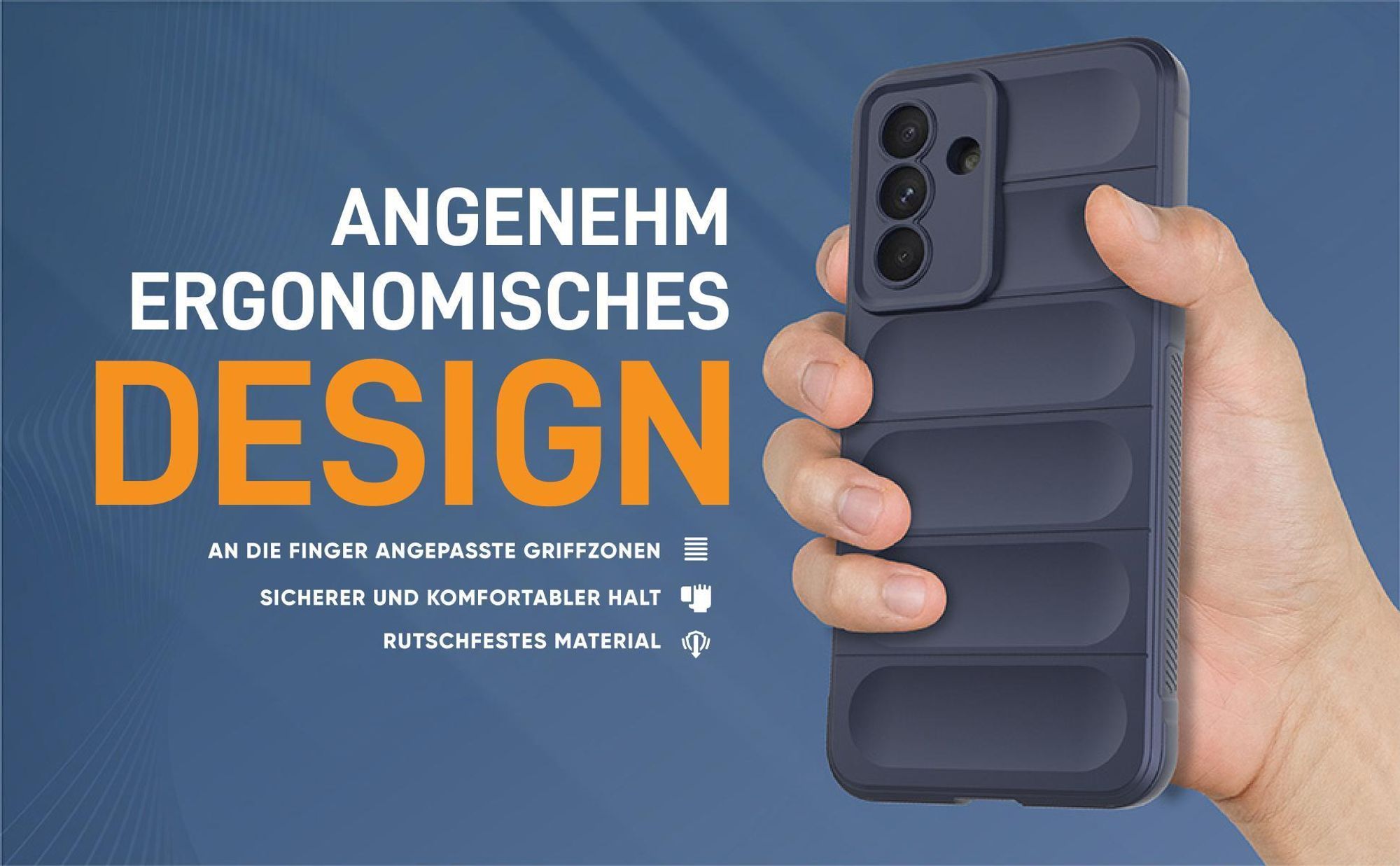 Blaue rutschfeste Hülle für Samsung Galaxy A17 mit weichem Mikrofaser Inlay