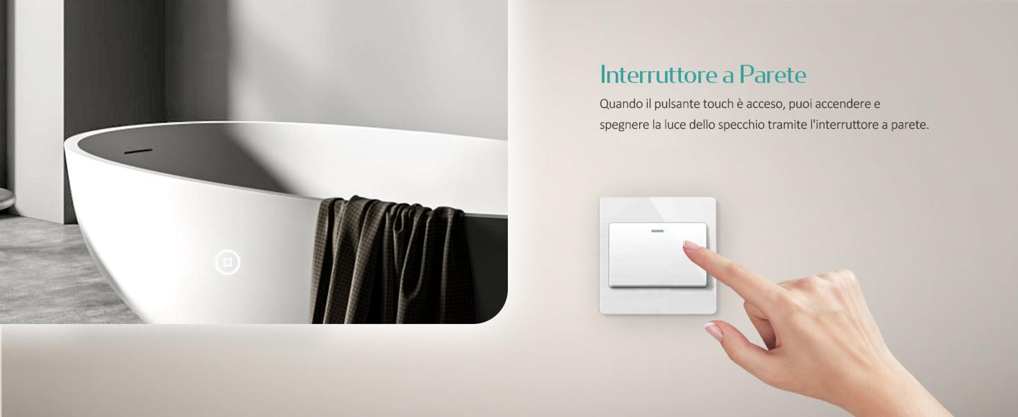 EMKE Specchio da bagno a LED 100x60cm con illuminazione 3 colori di luce bianco freddo neutro bianco caldo Specchio da bagno con interruttore a sfioramento