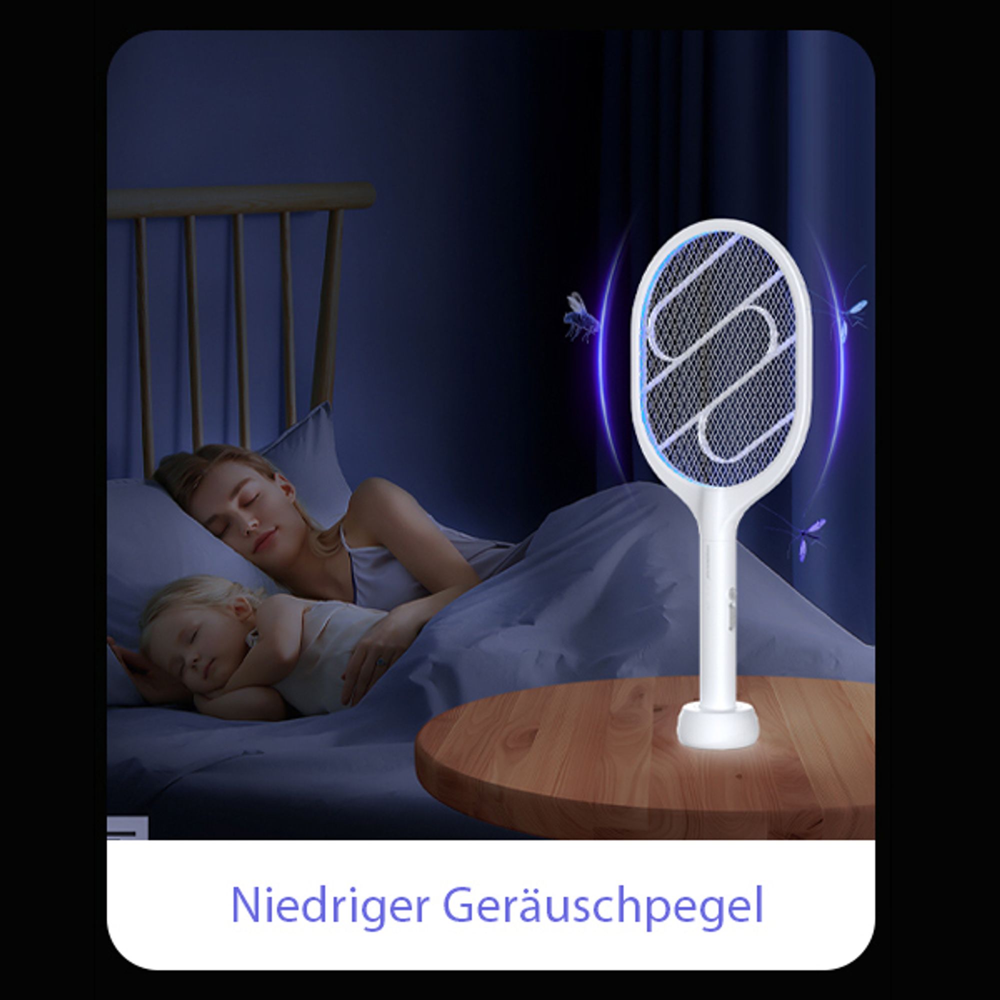 Meisterhome® Elektrisches UV-Insektenvernichter Racket - Fliegenlampe Insektenlampe MückenlampeMücken - Mückenlampe Racket-UVLampe Mückenfänger 2900V