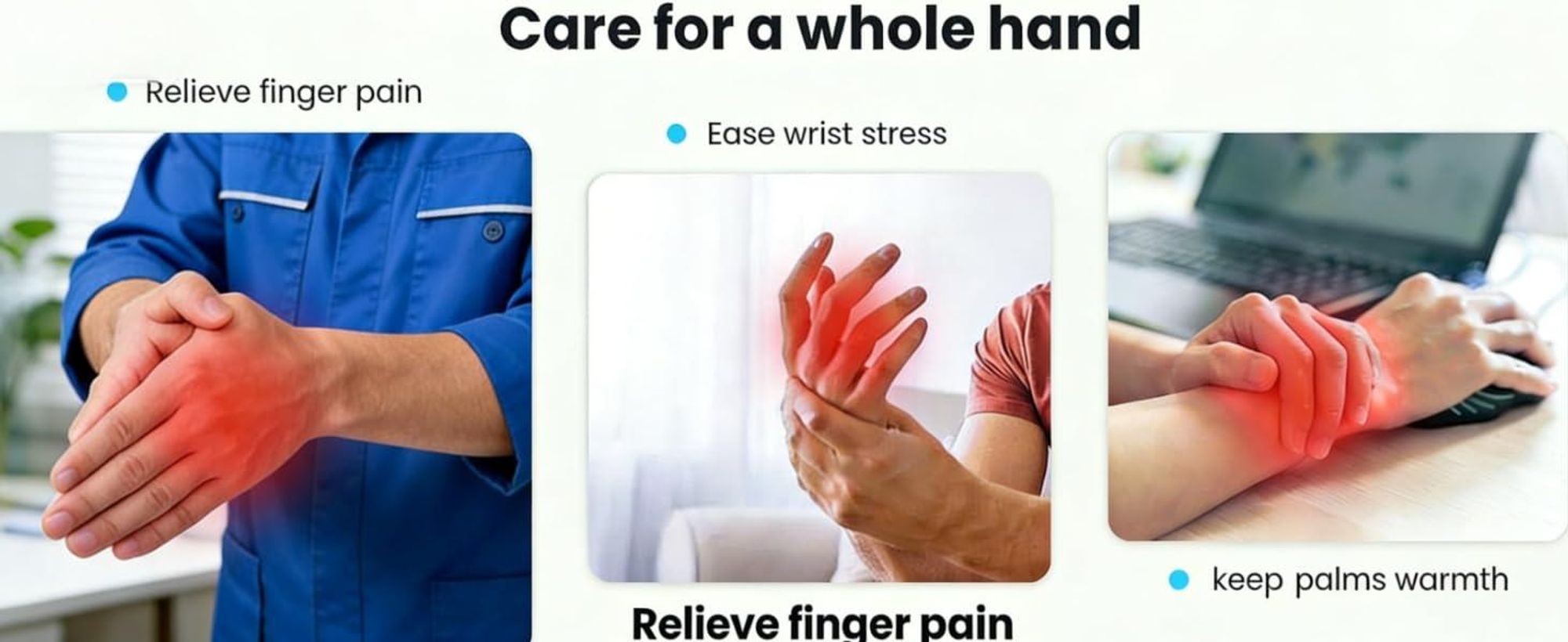 Comfytemp Handmassagegerät mit Wärmefunktion – 5 Modi, Luftdruckmassage für Hände & Handgelenke, Kabellos, Büro & Zuhause