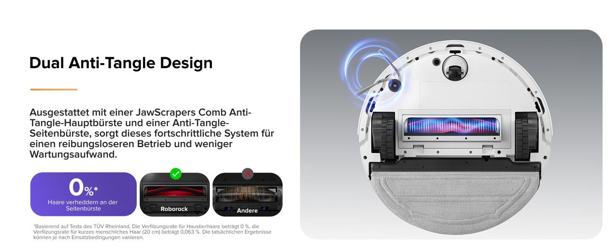 Roborock Q10 S5+ Staubsauger Roboter, 10.000 Pa(Upgrade von S8 Plus), Dual Anti-Tangle System, Auto Lifting Mopping, Ideal für Tierhaare (Weiß)