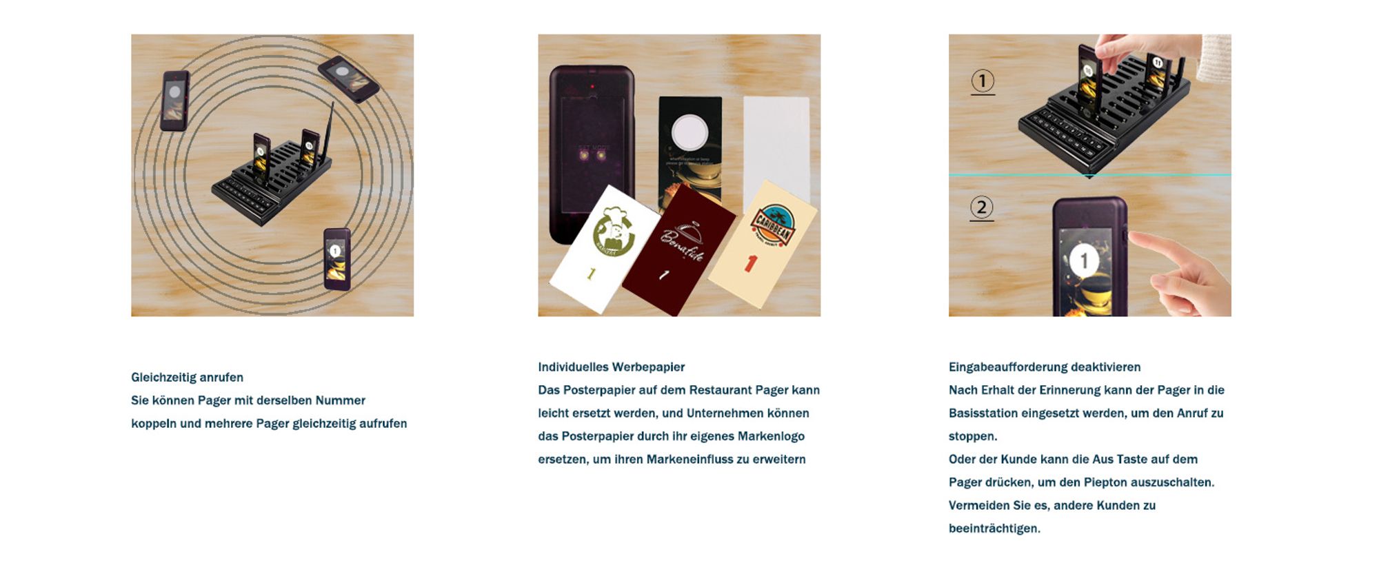 Retekess T111 Restaurant Pager System, 3 Aufforderungsmodi, Zweireihige Tastenrufe, 500 m Lange Distanz, Geeignet für Restaurants Bars Cafés Hotel (1 Tastatursender + 20 Pager)