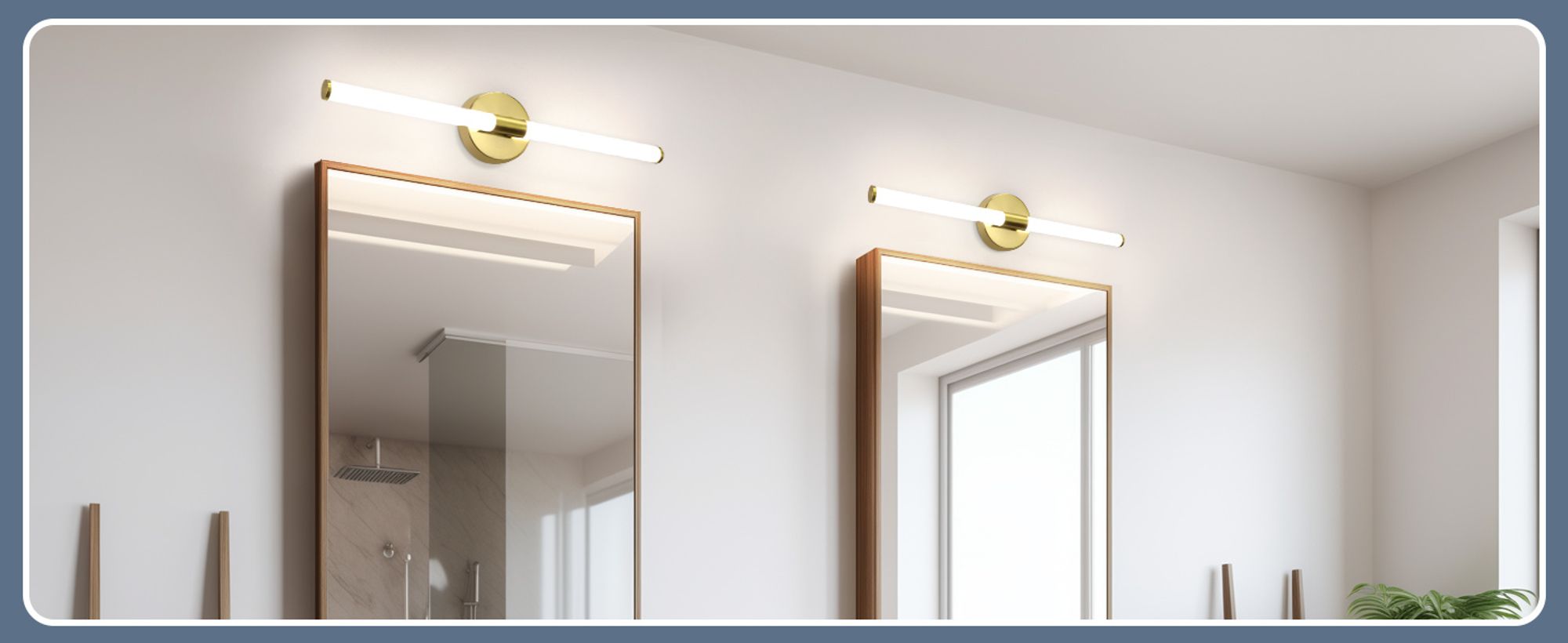 ZMH Spiegelleuchte Bad Wandlampe 8W Gold Badlampe 60CM Wand Badezimmer Lampe Wandleuchte 4000K Neutralweiß Spiegellampe für Flur Keller Küche