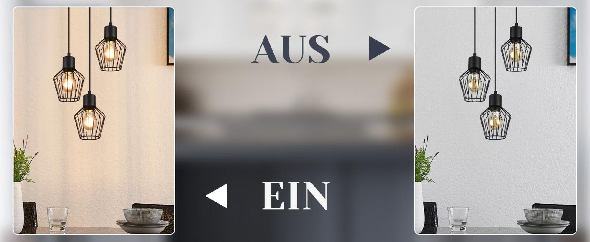 ZMH Pendelleuchte Esstisch Hängeleuchte Schwarz Pendellampe E27 3 Flammig Hängend Lampen Metall Lampenschirm Hängelampe Industrie für Küche