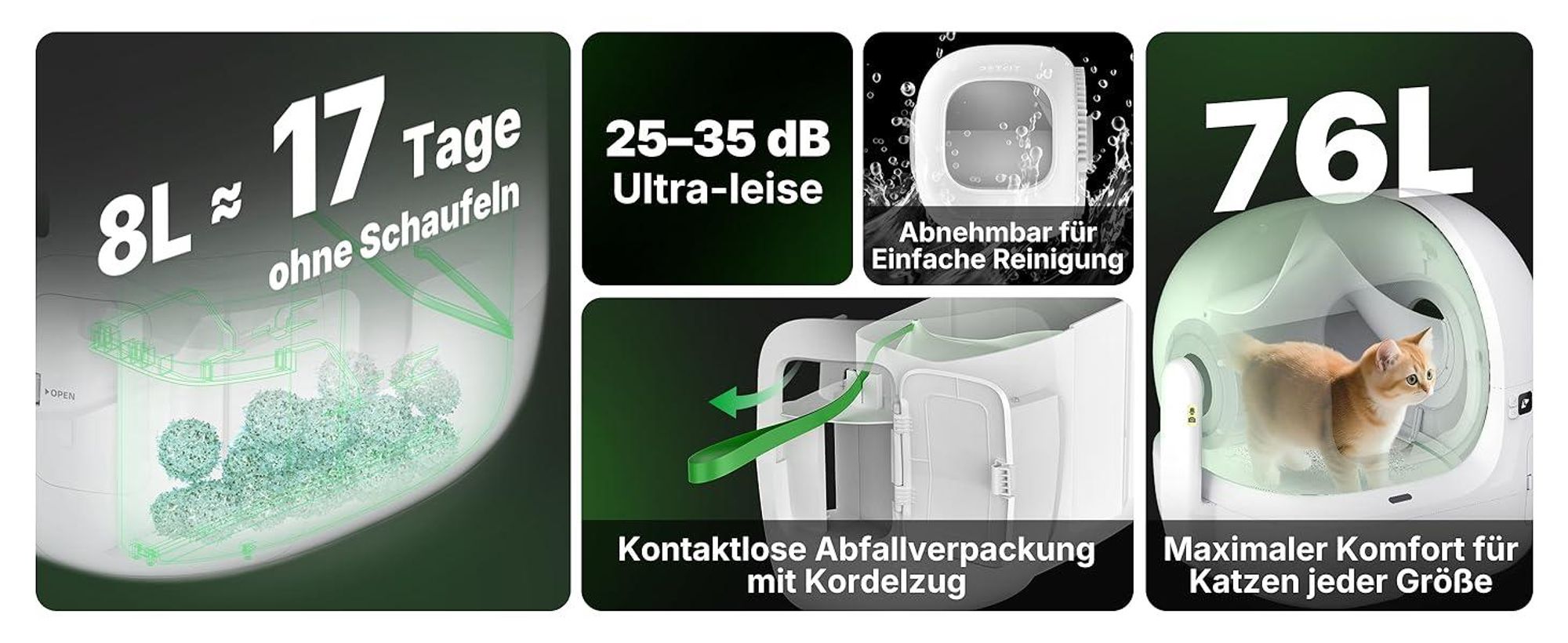 PETKIT PUROBOT Max Pro 2 Selbstreinigende Katzentoilette, Katzenklo Selbstreinigend mit Kamera, Präzise Mehrkatzen-Erkennung, für Mehrere Katzen