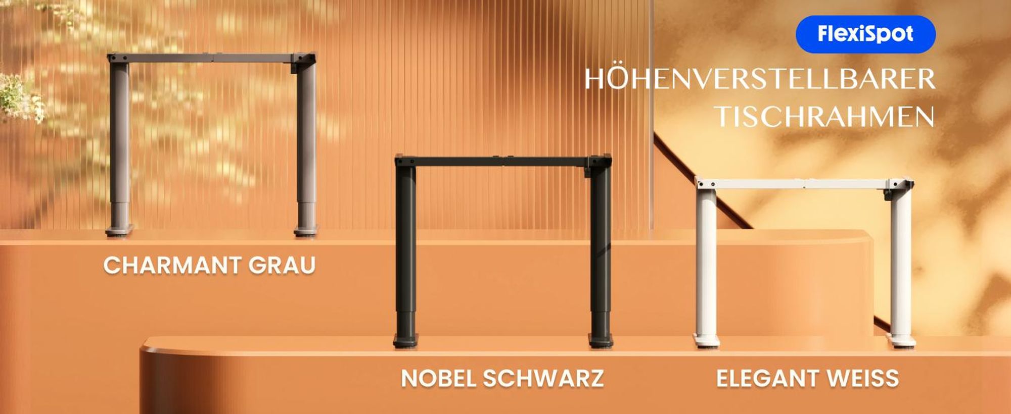 FLEXISPOT CylineX Höhenverstellbarer Schreibtisch mit elegant abgerundeten Tischbeinen, 80 kg Tragkraft, 4 Memory-Funktion, Antikollisionsschutz(Weiß)