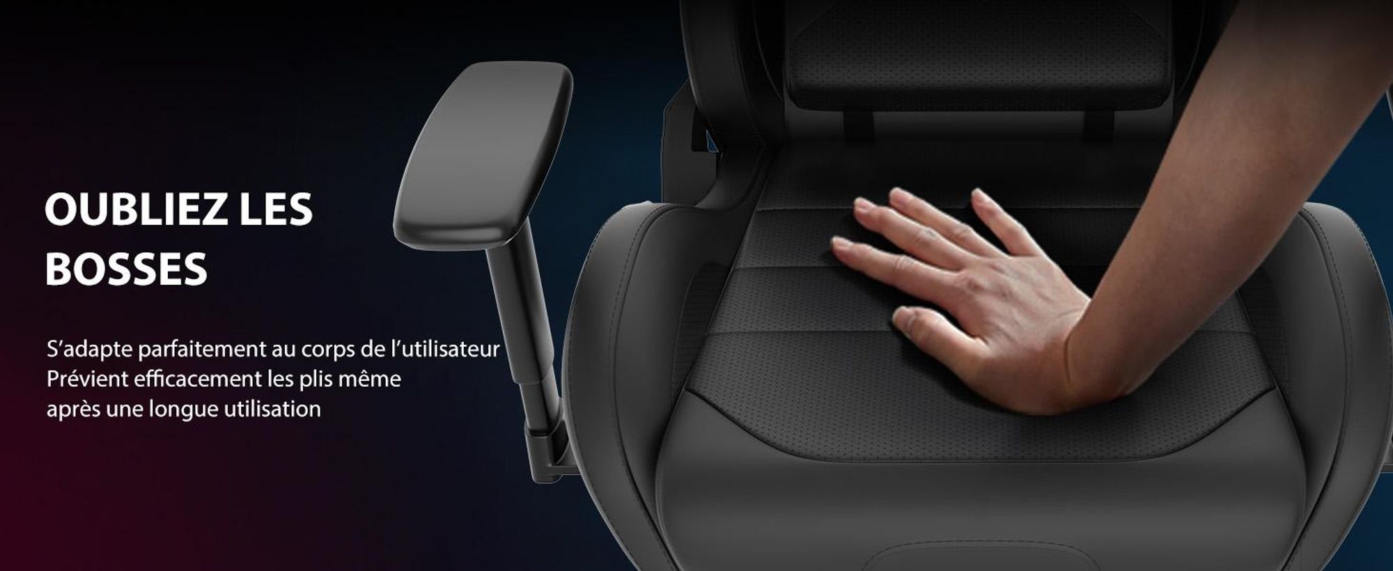 Fauteuil gaming SENSE7 Sentinel noir et gris - Fauteuil de bureau ergonomique, supportant jusqu'à 150 kg, accoudoirs 3D, fonction bascule, fauteuil de direction, fauteuil pour PC