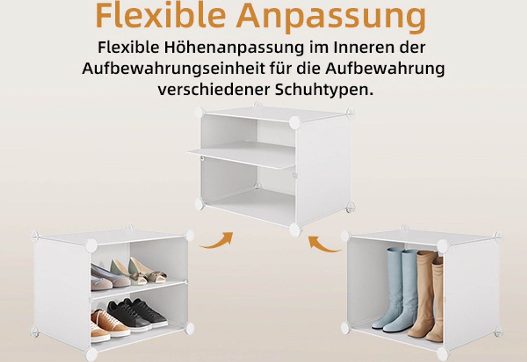 Mondeer Schuhregal 8 Stufiger Kunststoff DIY Schuhschrank 83 x 32 x 125cm Weiß Schuhboxen Schuhablage Aufbewahrungsregal