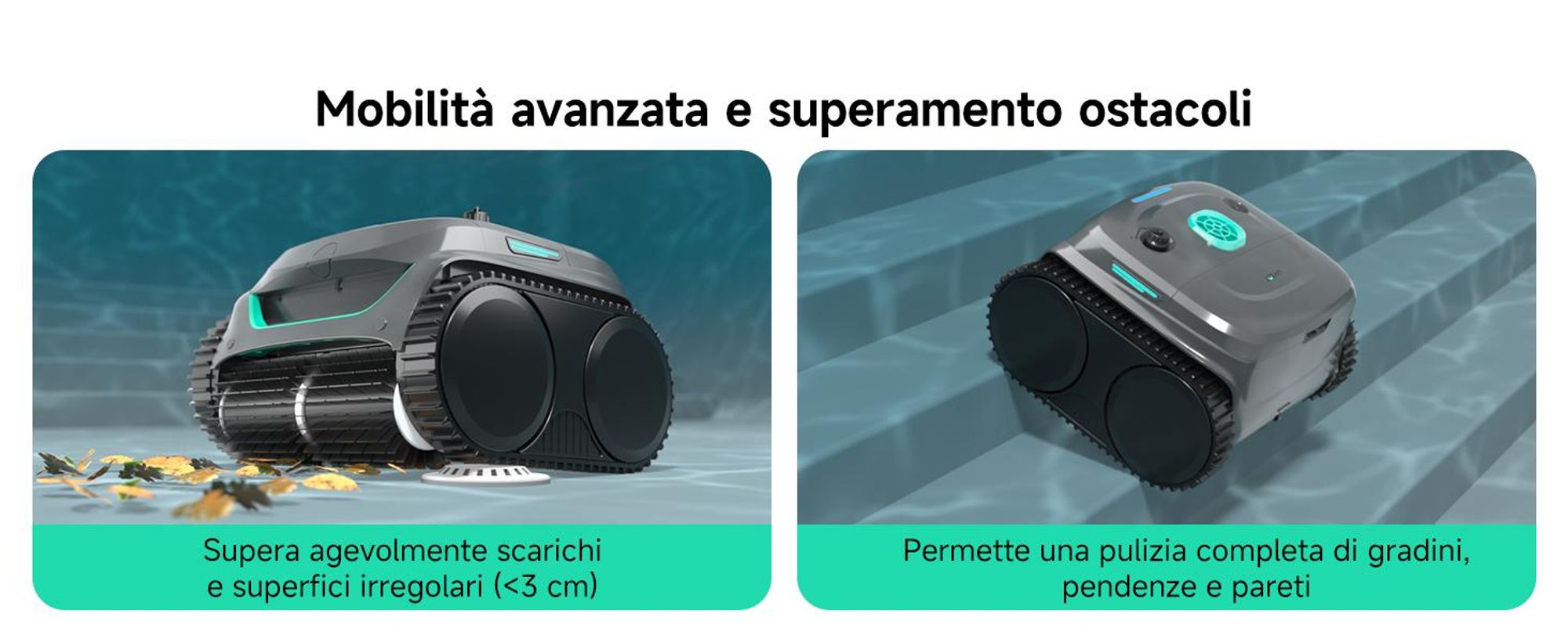 Robot per piscina senza fili WYBOT C2 - Potenza di aspirazione 3592 GPH, autonomia di 180 minuti, doppio filtro da 180 μm + 10 μm, controllo tramite app, IPX8, fino a 150 m²