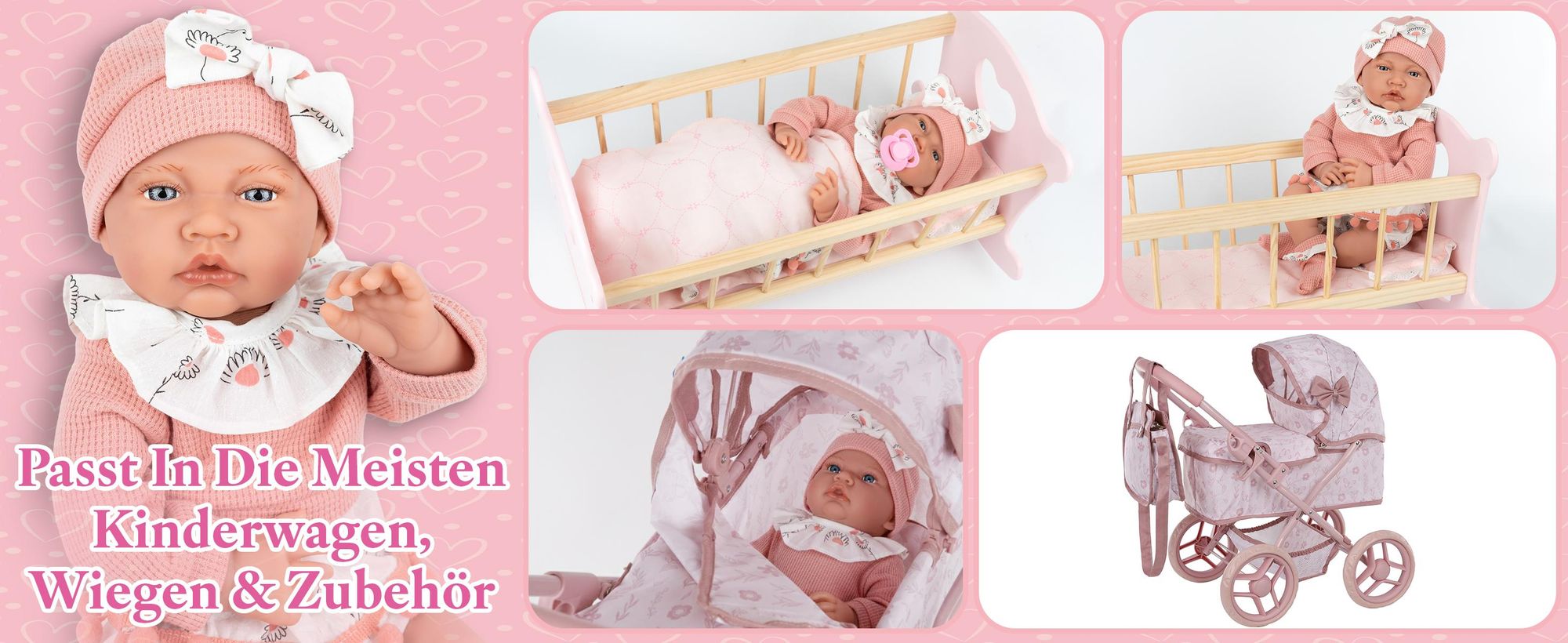 Interaktive Babypuppe Lili 41 cm – realistischer Babylook mit Geräuschen und Zubehör