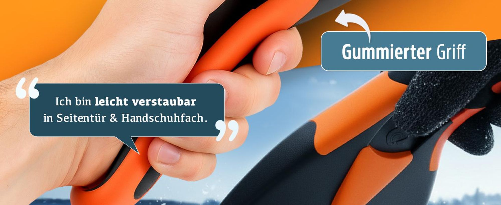 FROSTWUNDER Eiskratzer Auto [ Germany] – 100 % recycelter Auto Eiskratzer – Unschlagbarer Scheibenkratzer Auto – Stabiler Autoscheiben Kratzer
