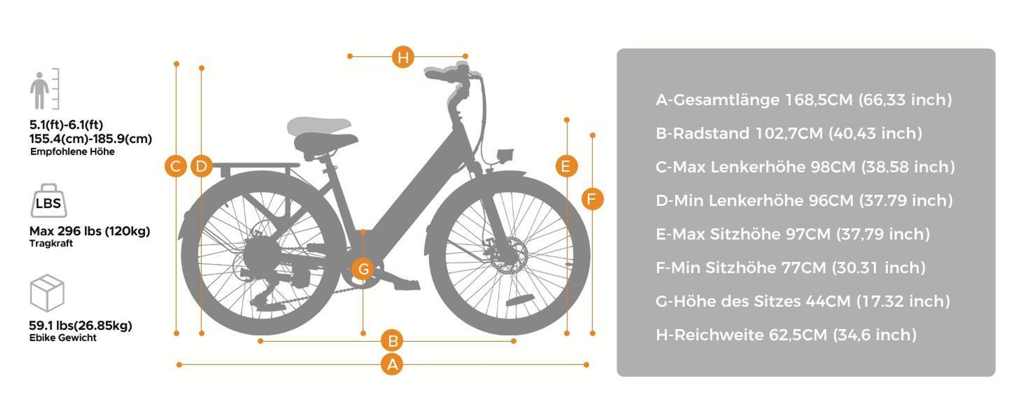 HillMiles E Bike, City E-Bike & E-Hollandrad mit 36V 13Ah Akku bis zu 80-100km, SHIMANO 7-Gang, 250W Motor&25km/h, MileCity1