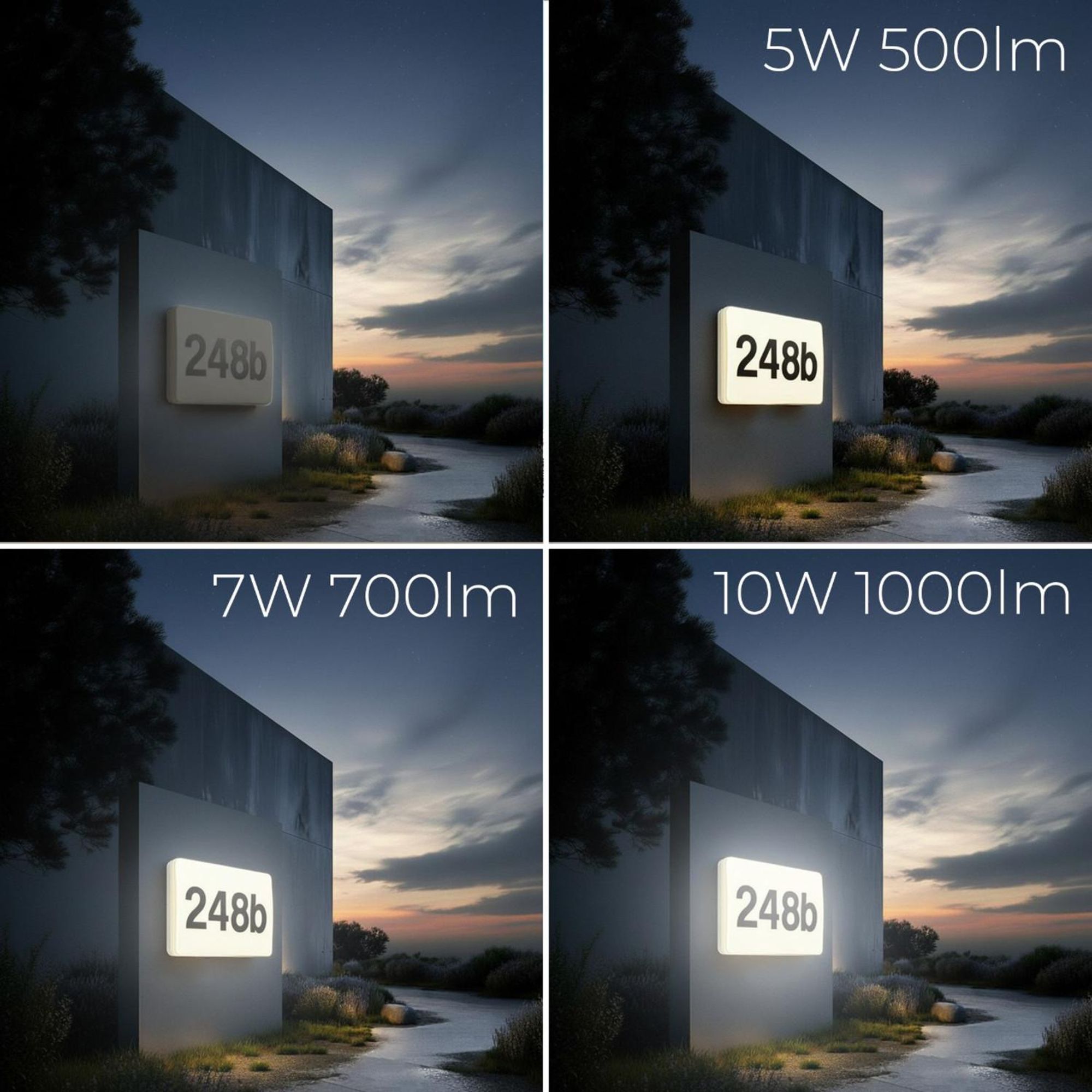 LED Hausnummer Außen Wandlampe Dämmerungssensor 4000K IP65 IK10 UV-Beständig
