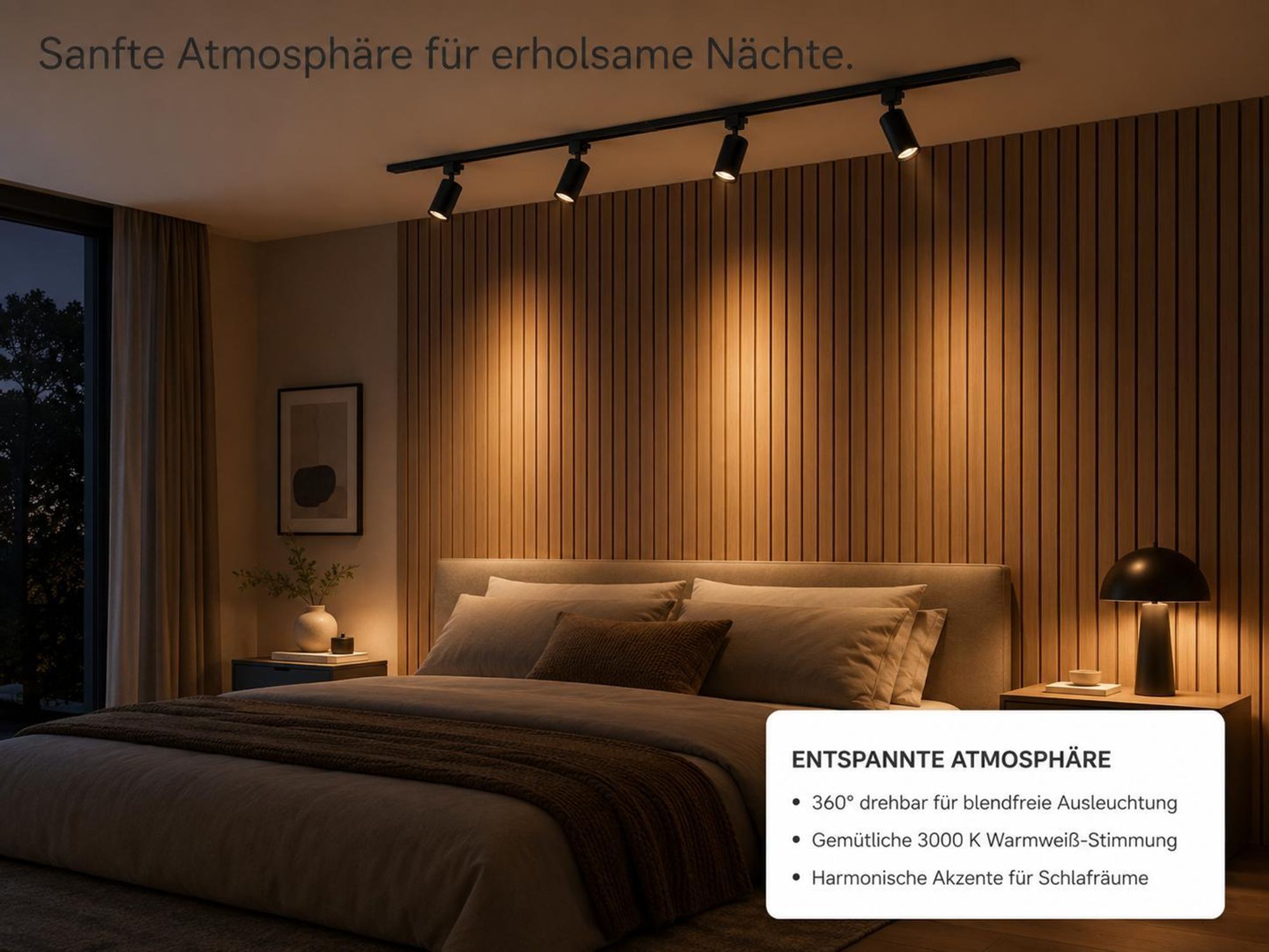 LED Deckenstrahler Schwarz 4 Flammig Spots Decke 1.5m Schienensystem Set Deckenlampe Deckenspot Schwenkbar inkl. 4x GU10 Leuchtmittel